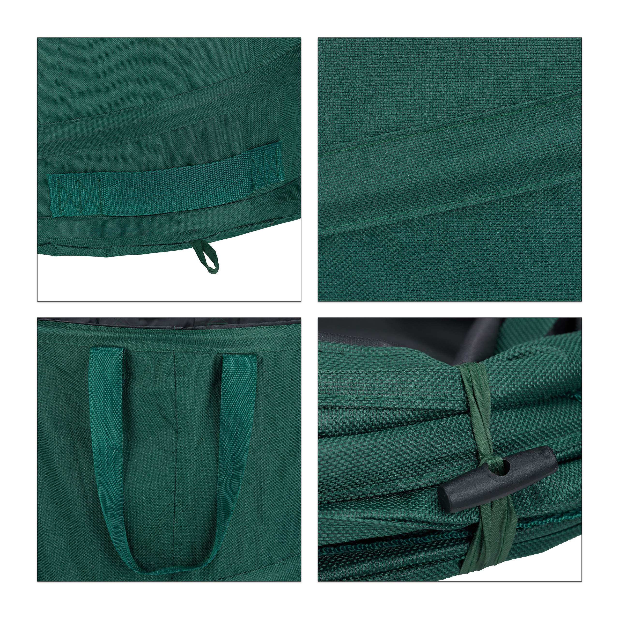 Relaxdays Sacchi per Foglie Pop Up, Set da 3, per Fogliame e Rifiuti da Giardino, 160 l, Autoportante, ∅: 55 cm, Verdi