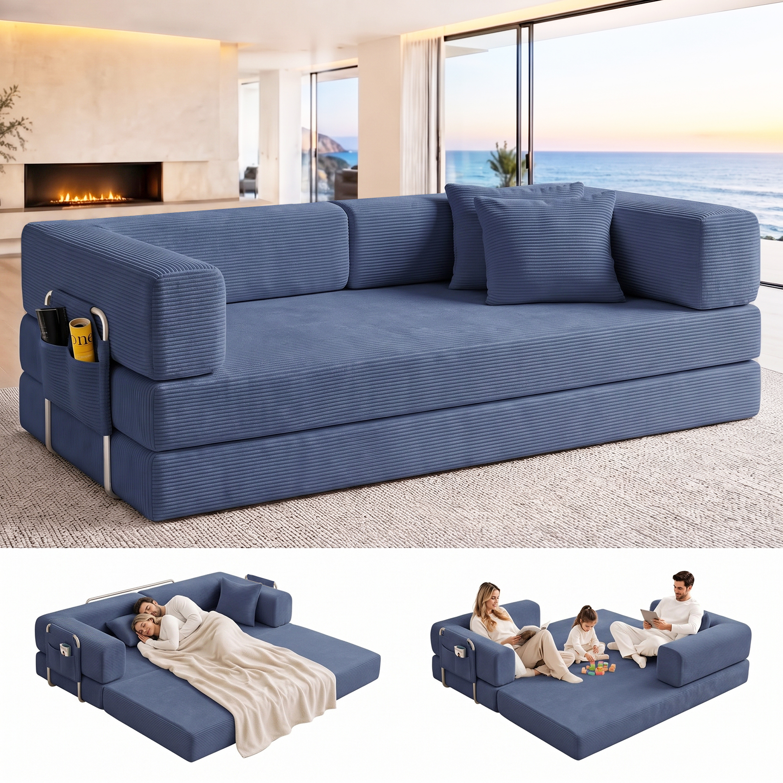 Amazon.com: GEARIVY Folding Sofa Bed Convertable Corduroy Couch