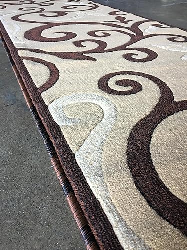 Miniatura 9 de EMIRATES Alfombra moderna de pasillo largo, diseño floral bereber beige, 525 (31 pulgadas x 9 pies 10 pulgadas)