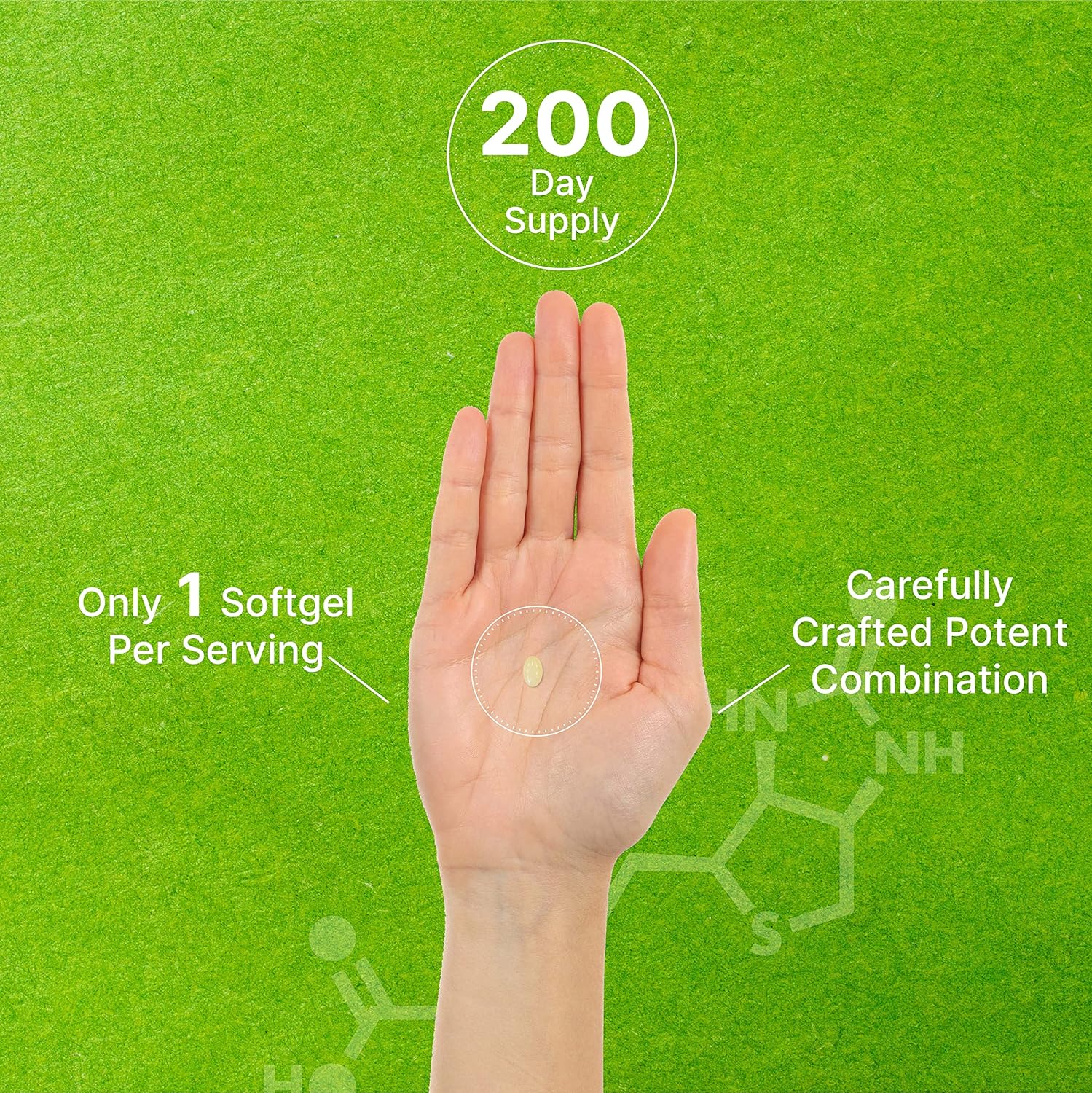 Biotin 10000mcg Plus Hyaluronic Acid 25mg with Coconut Oil, 200 Softgels, Bioavailable Biotin (Vitamin B7) Supplement, Promote Healthy Hair, Skin & Nails for Women and Men, Gluten Free, Non-GMO : Health & Household