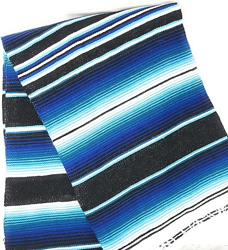 Miniatura 10 de Auténtica manta de sarape mexicana de gran tamaño (7' x 5' sarape)