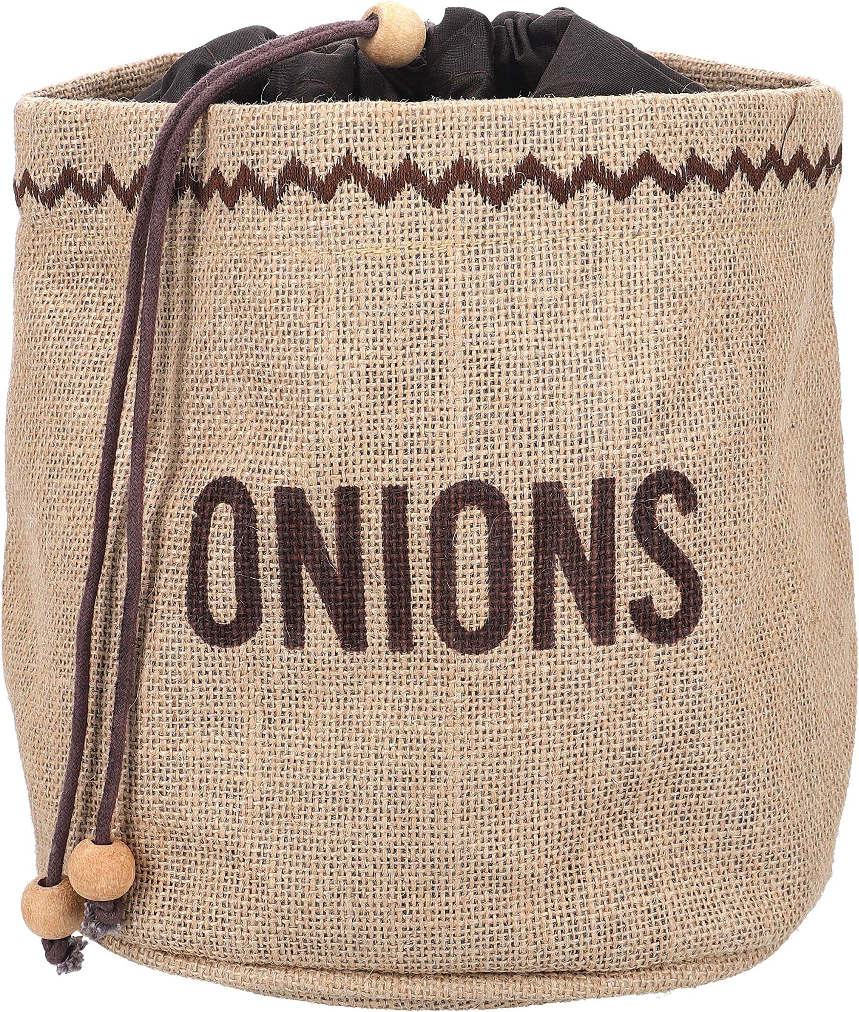 Natural Elements Onion Bag with Blackout Lining, Hessian, Brown, 2 x 2cm