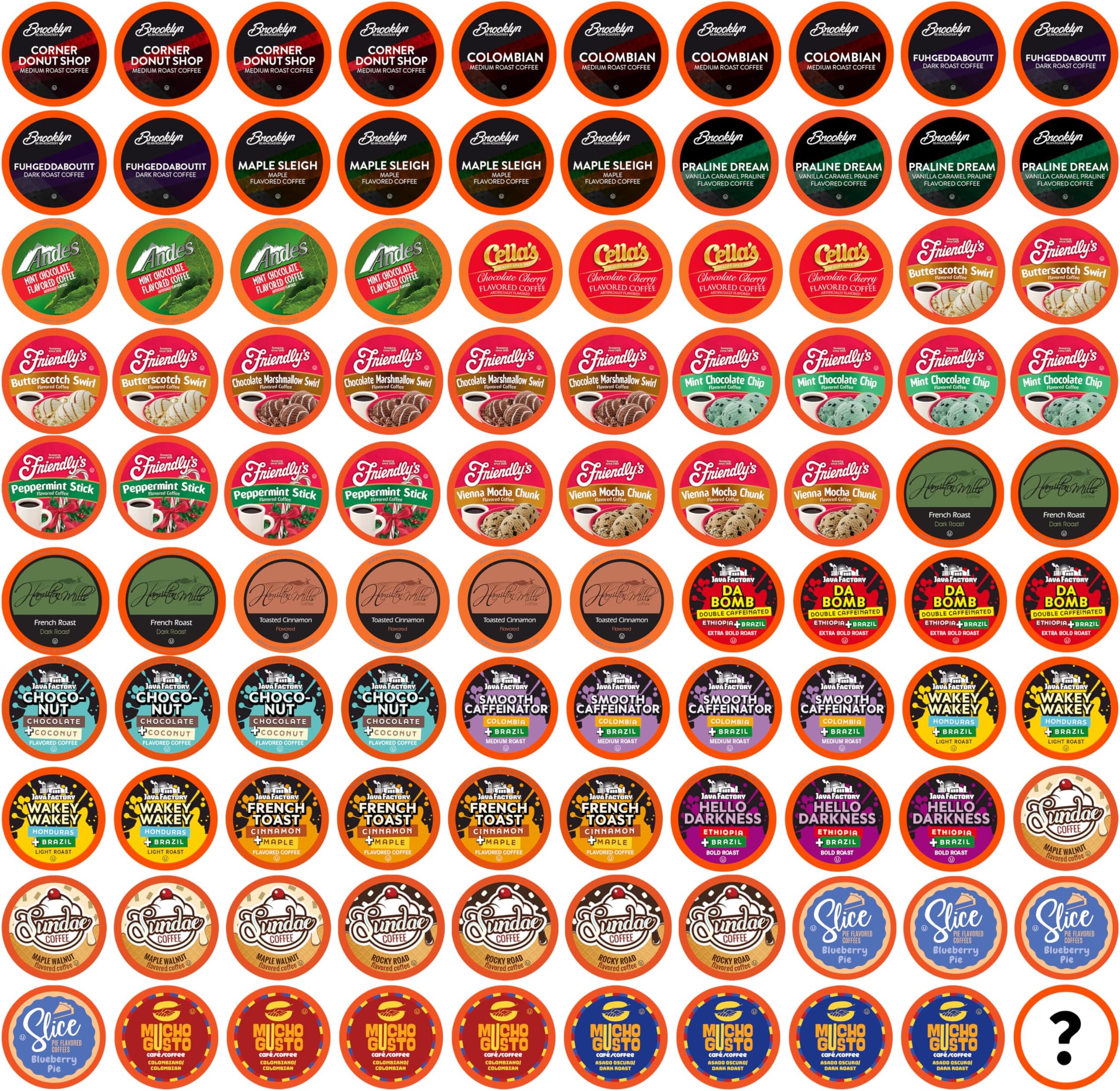 Two Rivers Coffee Mega Coffee Lovers Pods, Compatible with K Cup Brewers Including 2.0, Assorted Variety Sampler Pack, 100 Count