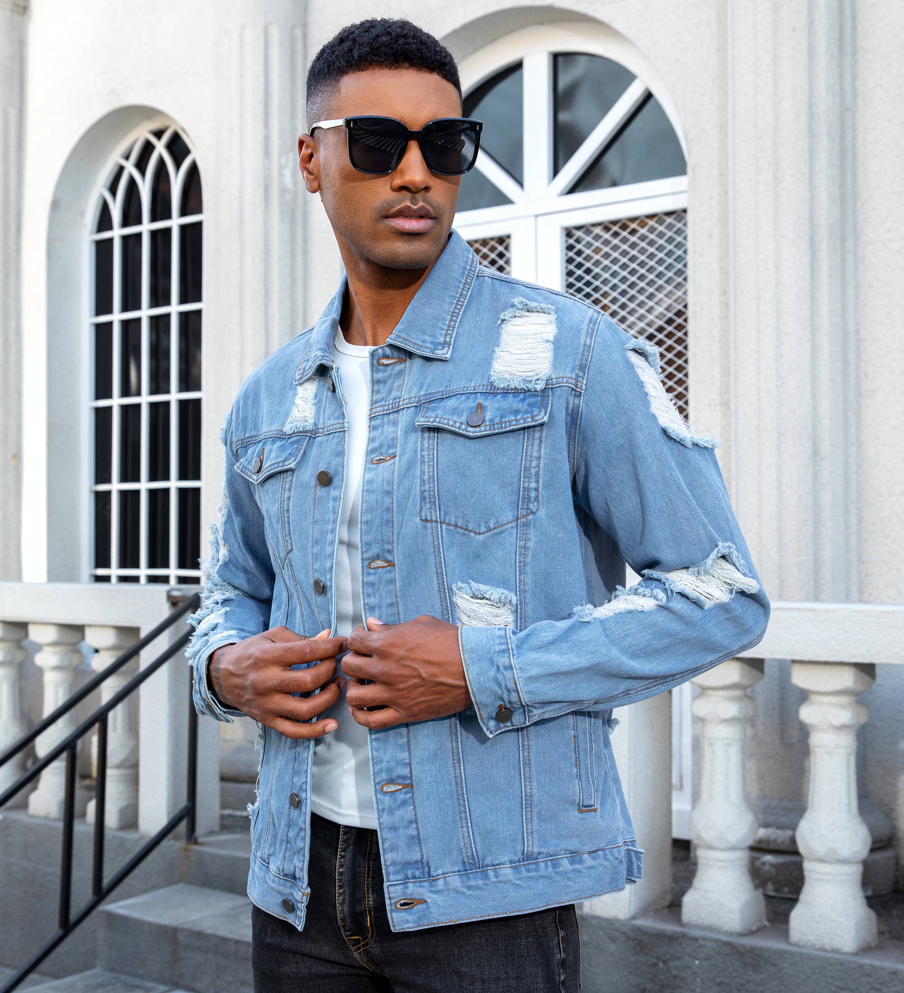 slim fit dress slacks In A Flash Light Grey Jean Jacket main image 0