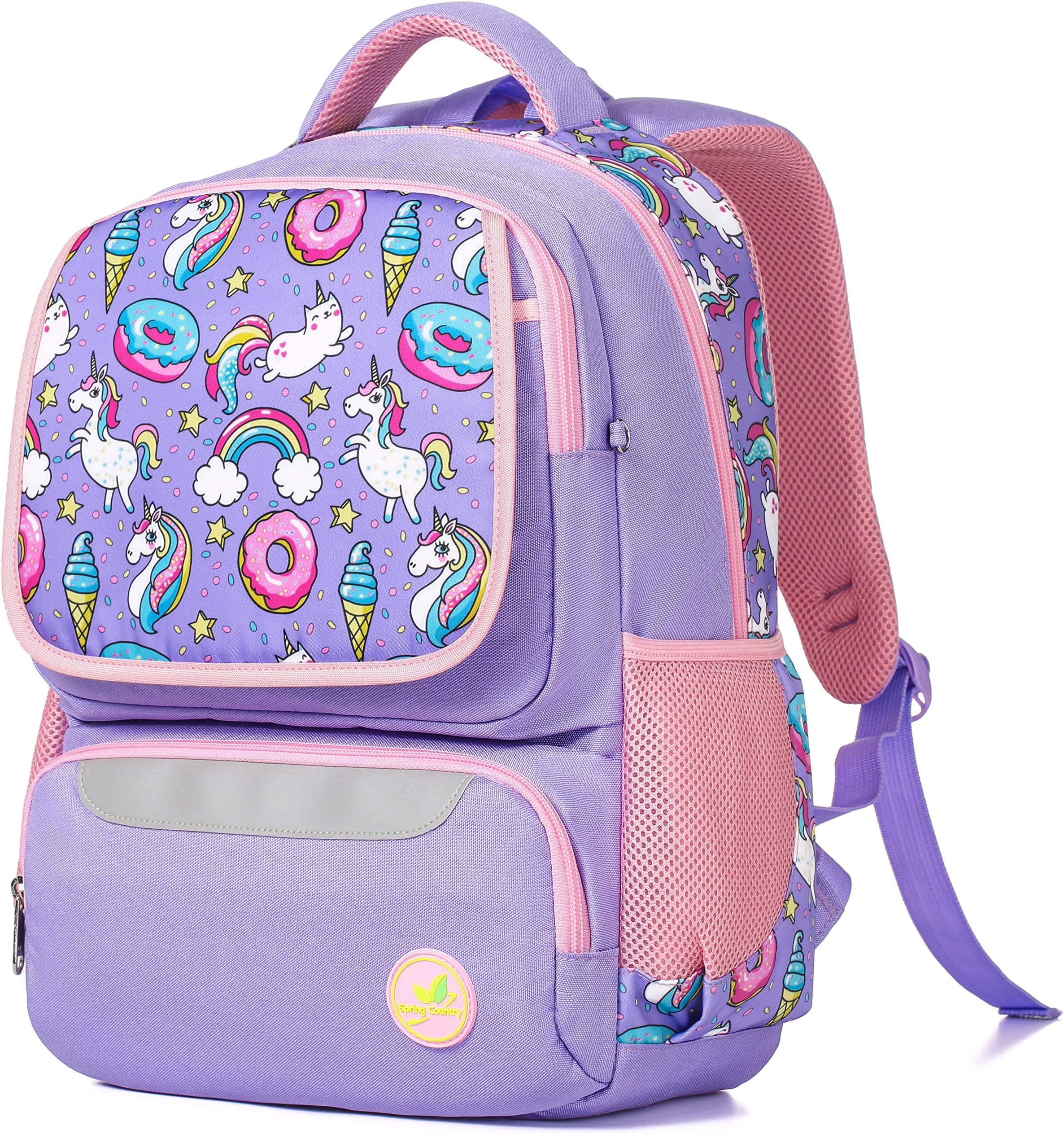 Girls Backpack for School, Children Casual Daypack Book Bag Rucksack (Unicorn Kitty), multi - L