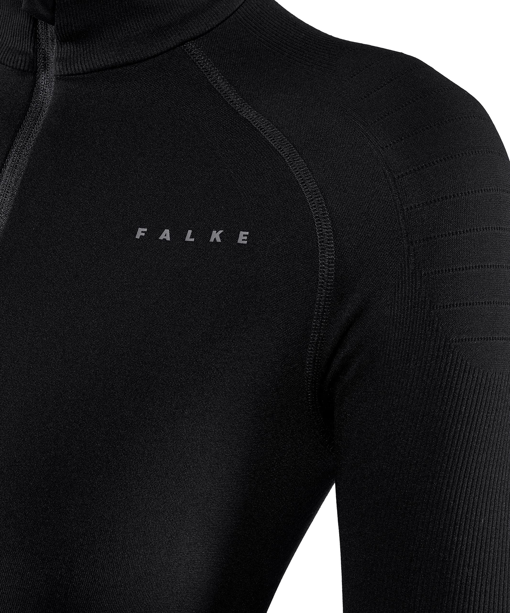 FALKE Kobiety Warstwa podstawowa (góra) Maximum Warm High Zip Neck W L/s Sh materiał funkcyjny szybkoschnące ciepłe 1 Sztuka, Czarny Black 3000-O, L