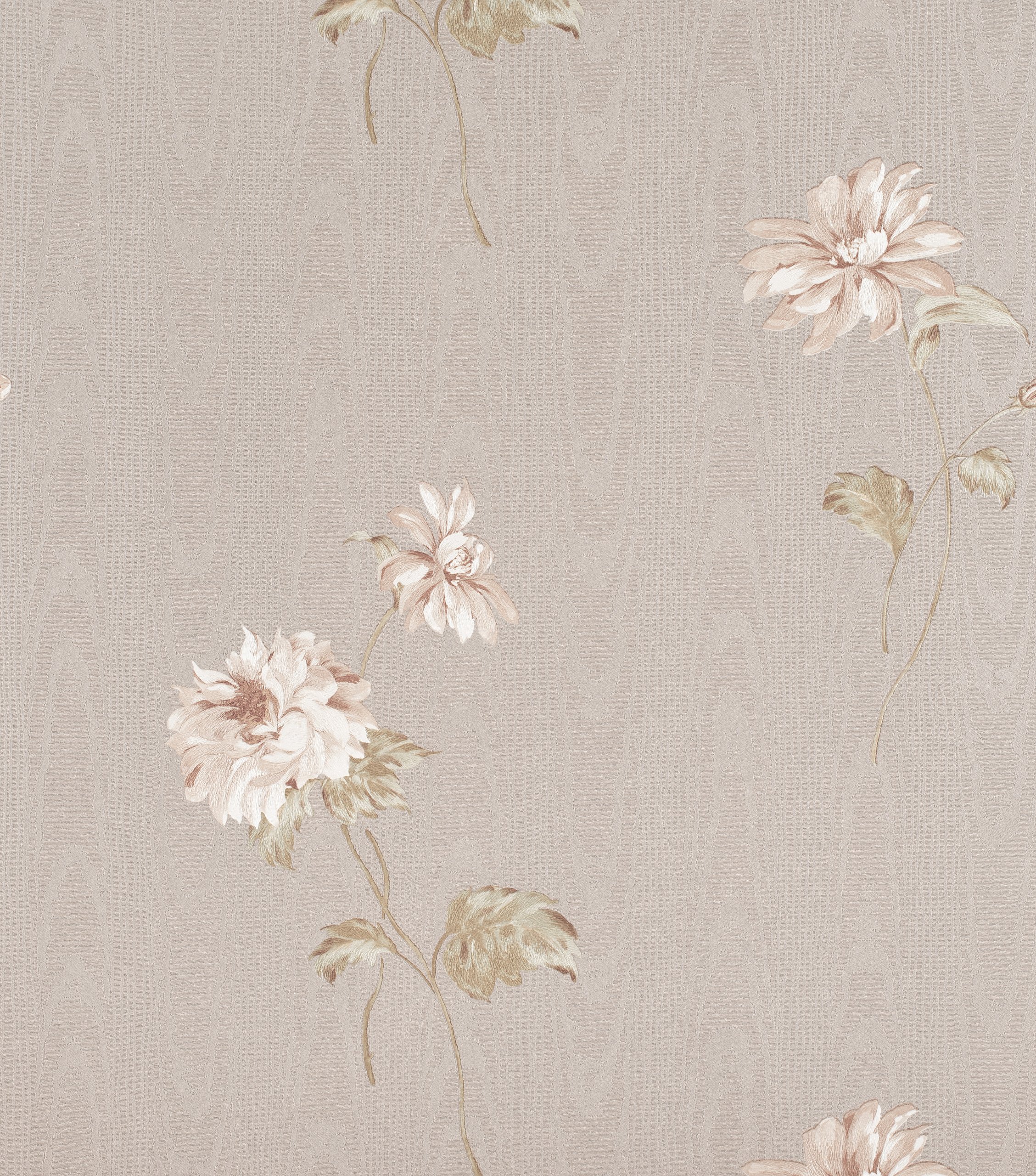 Designer 70cm Vinyl Wallpaper - Fleur Lumineux (Peach and Cream)