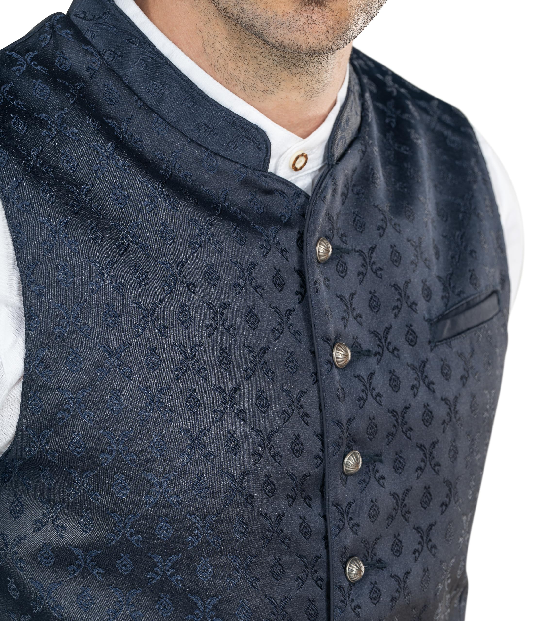 Schöneberger Trachten Couture Trachtenweste Herren, Lederhosen Trachtenjacke | Trachten-Weste blau, Lodenweste für Oktoberfest Kilian