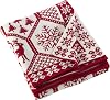 SARO LIFESTYLE Christmas Knit Throw Blanket, 50x60, Red