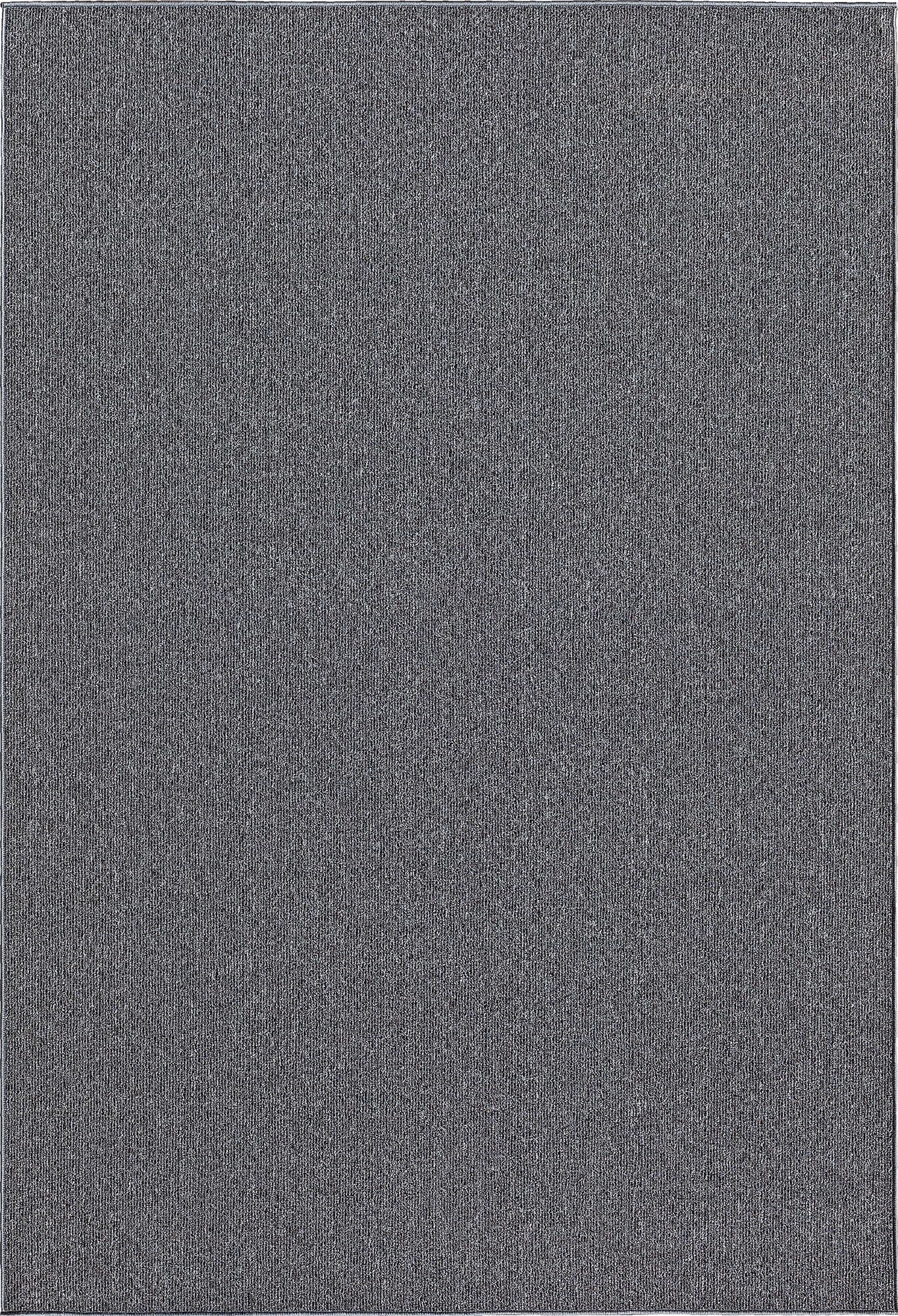 the carpet Natal Moderner einfarbiger Teppich Wohnzimmer, für die Küche geeignet, Tufting, robuster Kurzflor mit Filz-Rücken, weich & schmutzabweisend, Anthrazit, 200 x 290 cm