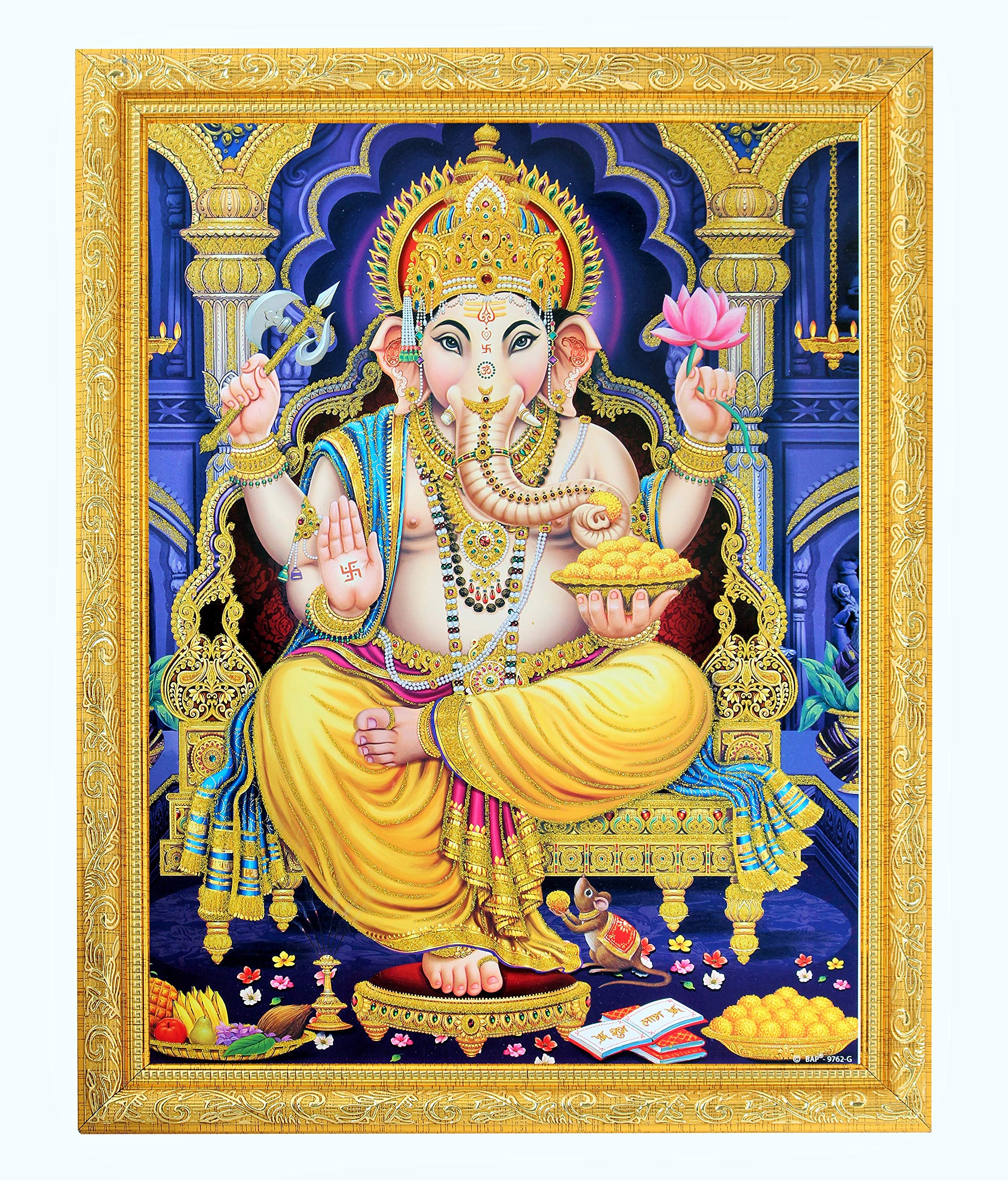 Cadre doré de Shree Ganesh en cadeau pour crémaillère ou fête
