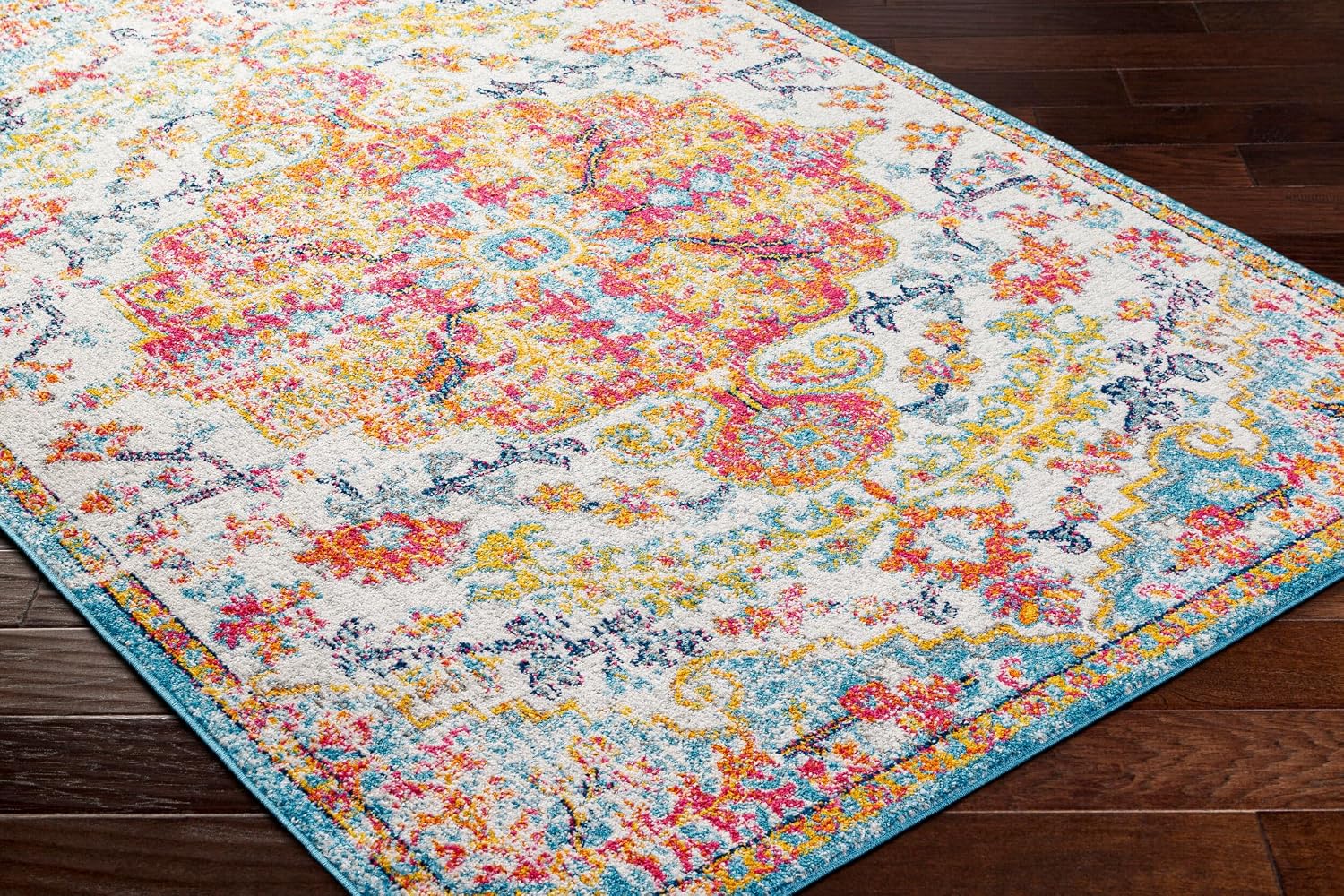 Livabliss Odelia Vintage Bohemian Runner Area Rug,2'7" x 7'3",Orange/Aqua