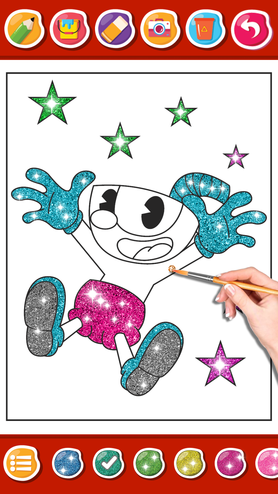 Glitter Painting Show Cuphead Coloring Book App on Amazon Appstore