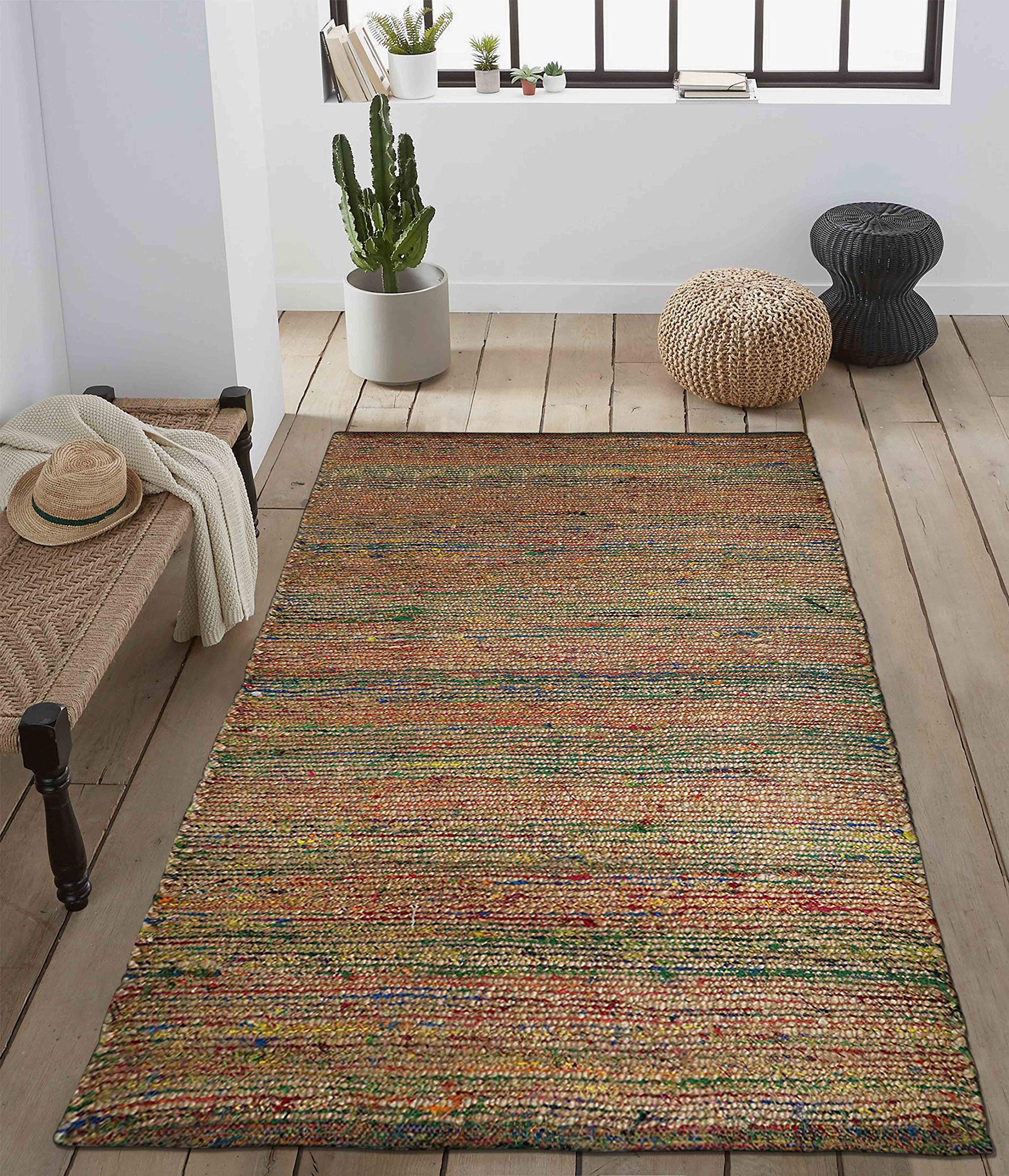 THE HOME TALK Natural Handcrafted Jute Rug 3X5 FT|Traditional Carpet for Living Room,Kitchen,Entryway,Bedroom,Dining Room|Rustic Bohemian Decor|Durable,Sustainable,Anti-Skid Carpets for Centre Table (B0849SRQGS) Amazon Price History, Amazon Price Tracker