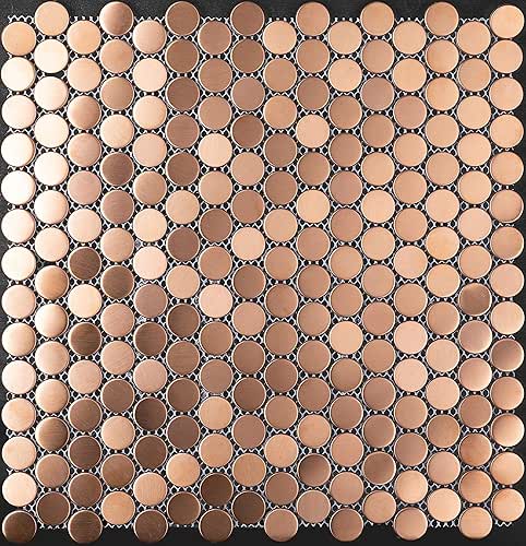 Nother 3D Kitchen Cuttable Mosaic Tile Penny Round Rose Gold