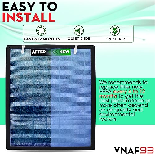Miniatura 7 de Paquete de 2 filtros de aire H13 True HEPA de repuesto para purificador de aire HSP002 para purificador de aire Hathaspace HSP002 Smart True HEPA 2.0