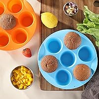 Vista 7 de 2 Pack Silicone Egg Bite Molds, Food Grade 7-Cups Air Fryer Muffin Pan for Baking Mini Muffins, Egg Bite, Tart, Mini Cupcake and Quiche, Nonstick