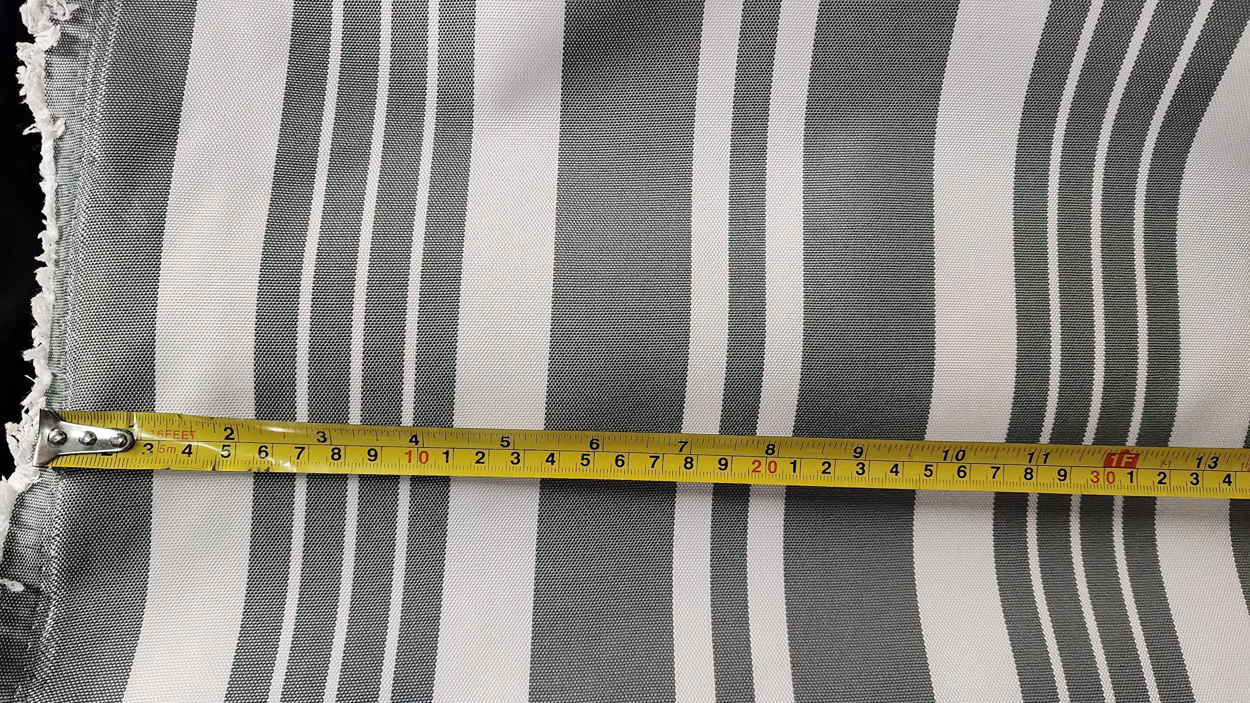 Upholstery, Waterproof Outdoor Canvas Stripes Fabric Per Yard 60 Inches Wide, Charcoal/White