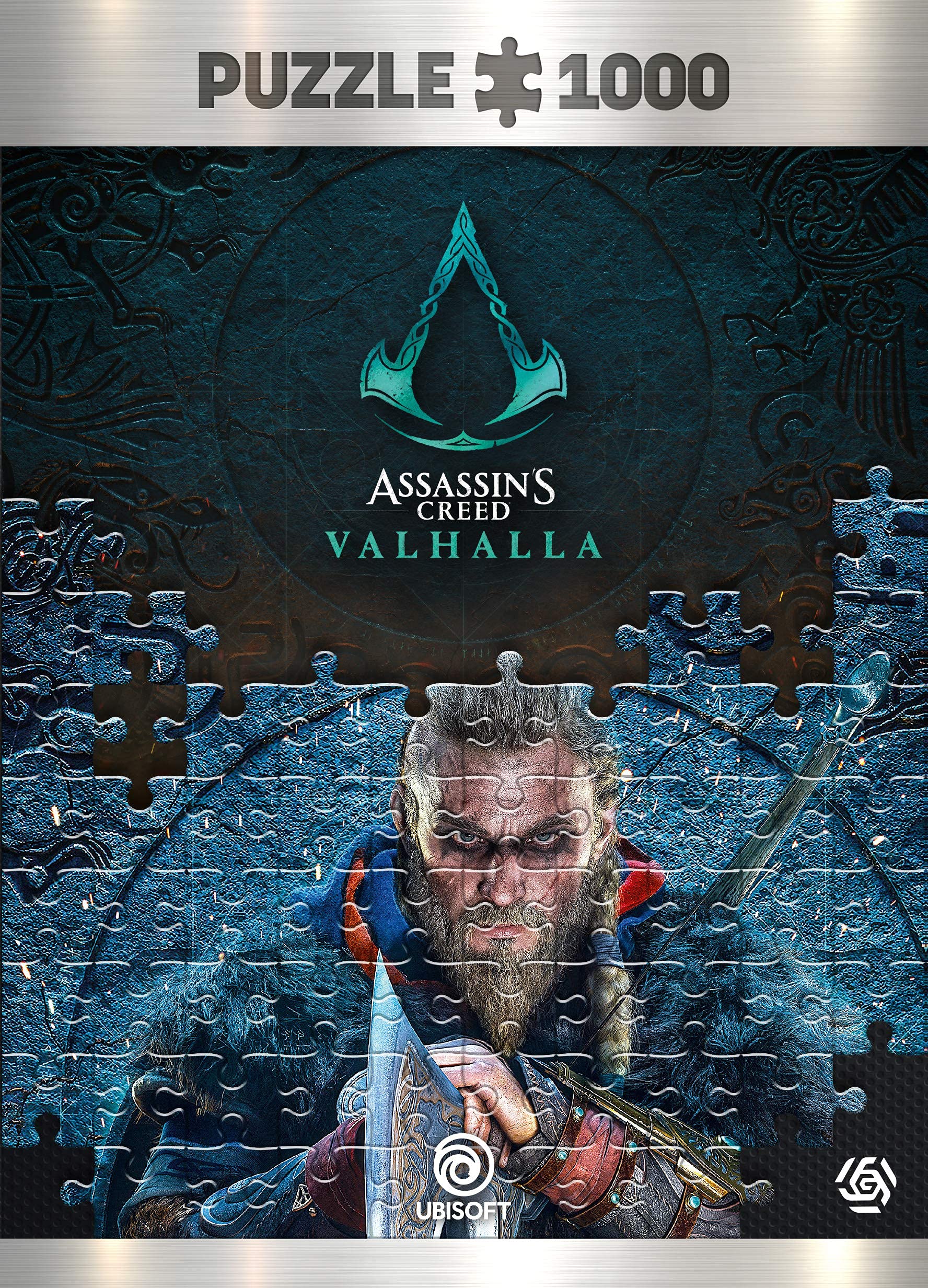 Good Loot Assassin's Creed Valhalla Eivor – Puzzle de 1000 pièces pour Adultes et Enfants à partir de 14 Ans – Puzzle de Jeu avec Affiche et Sac de Transport – 68 x 48 cm – Marchandises Assassin's