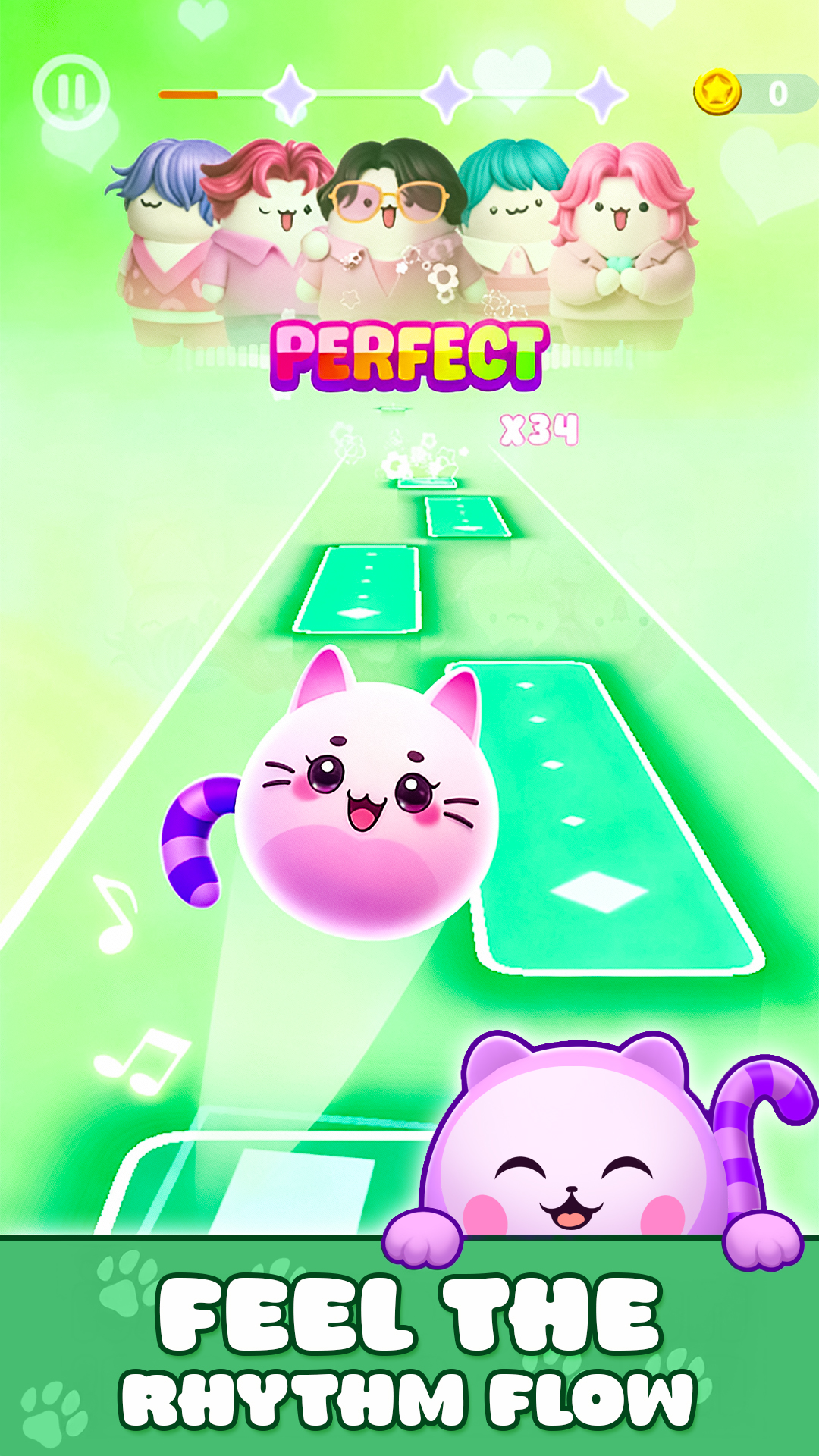 Cat Rotation Rythm Game Dancing Cats: Tiles Hop Cat - Piano Beat Music Rhythm Rush 2026 - App ...