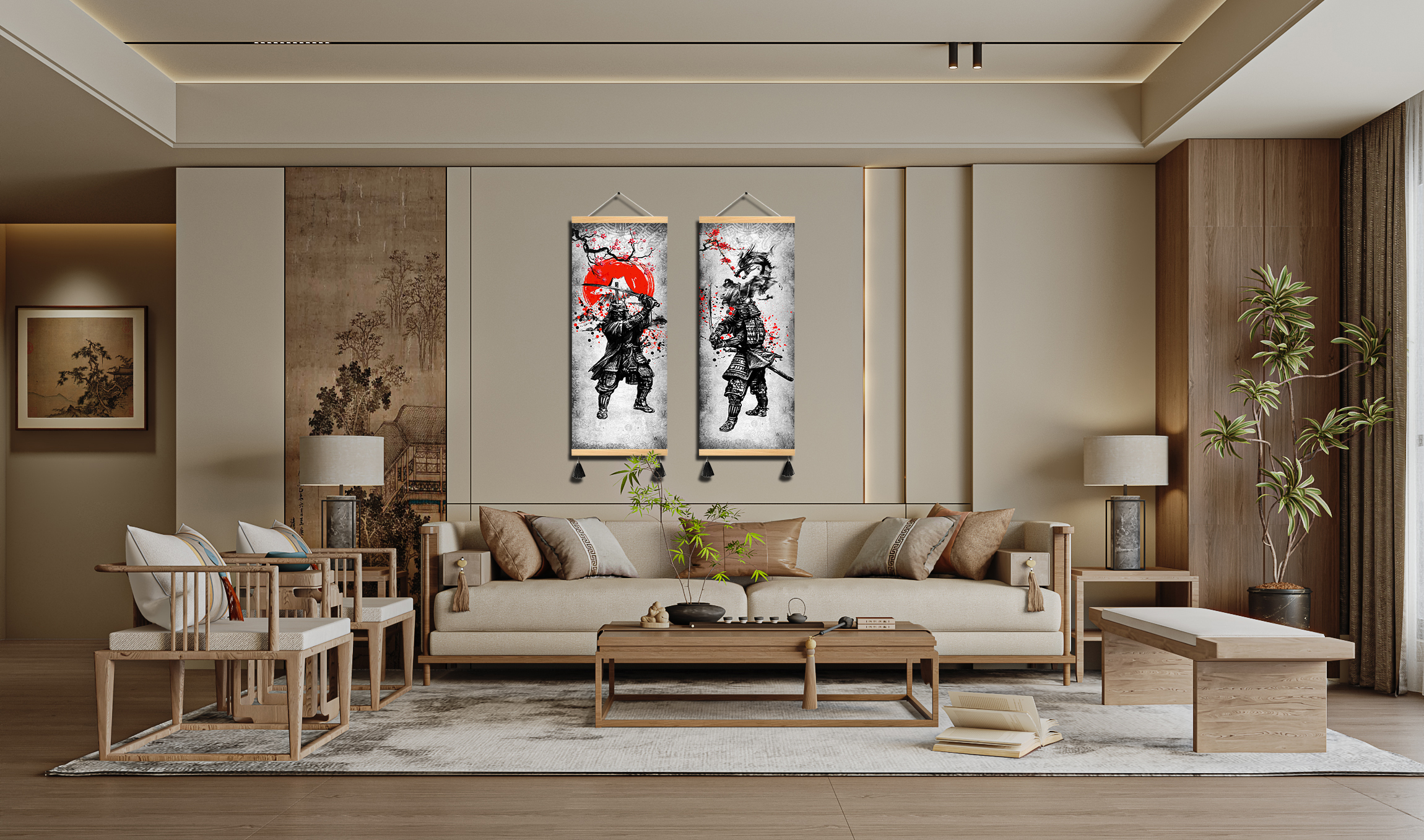 Amazon.com: MBOUFOEY 2 Pieces Vintage Style Ancient Japan Warrior