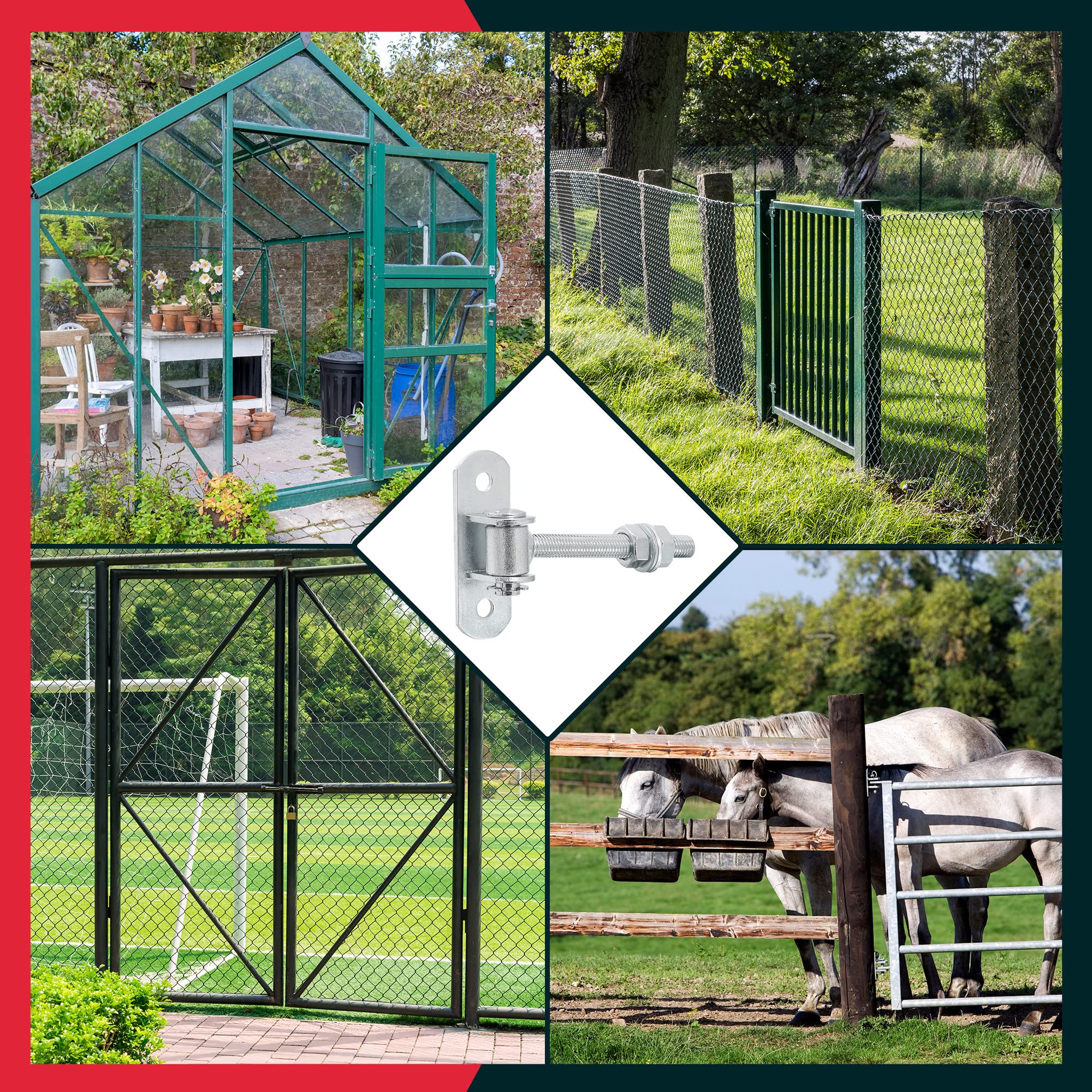KOTARBAU® 2 piezas Bisagras Para Puertas - Acero - 115 mm M12 - Plata - Bisagra Ajustable Para Puerta De Jardín - Con Placa De Montaje - Para Cancelas Y Portones - Bisagras Regulables