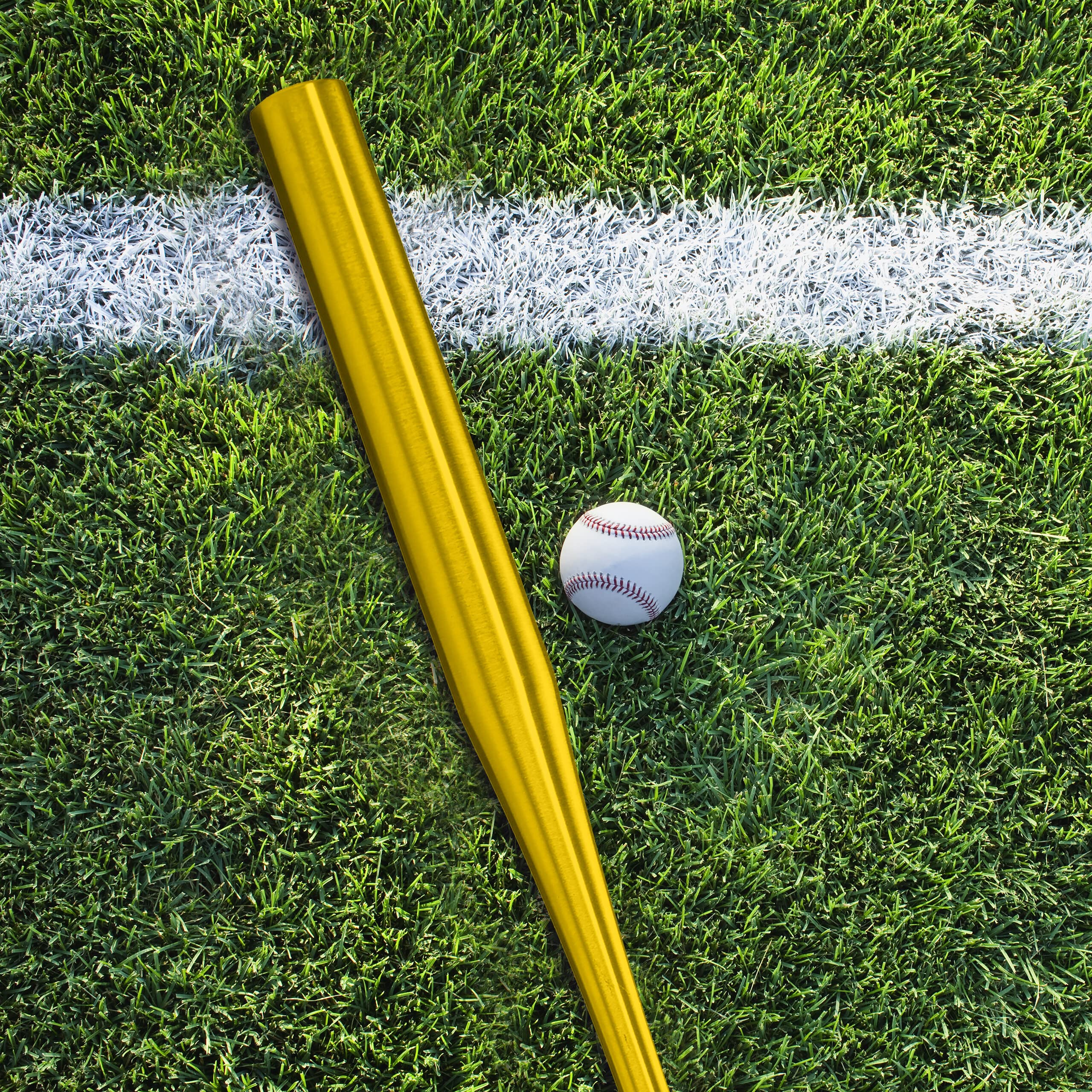 Relaxdays Mazza da Baseball in Alluminio, 86 x 5 cm, Bastone Leggero da Softball, Manico Antiscivolo, 34 Pollici, Dorato