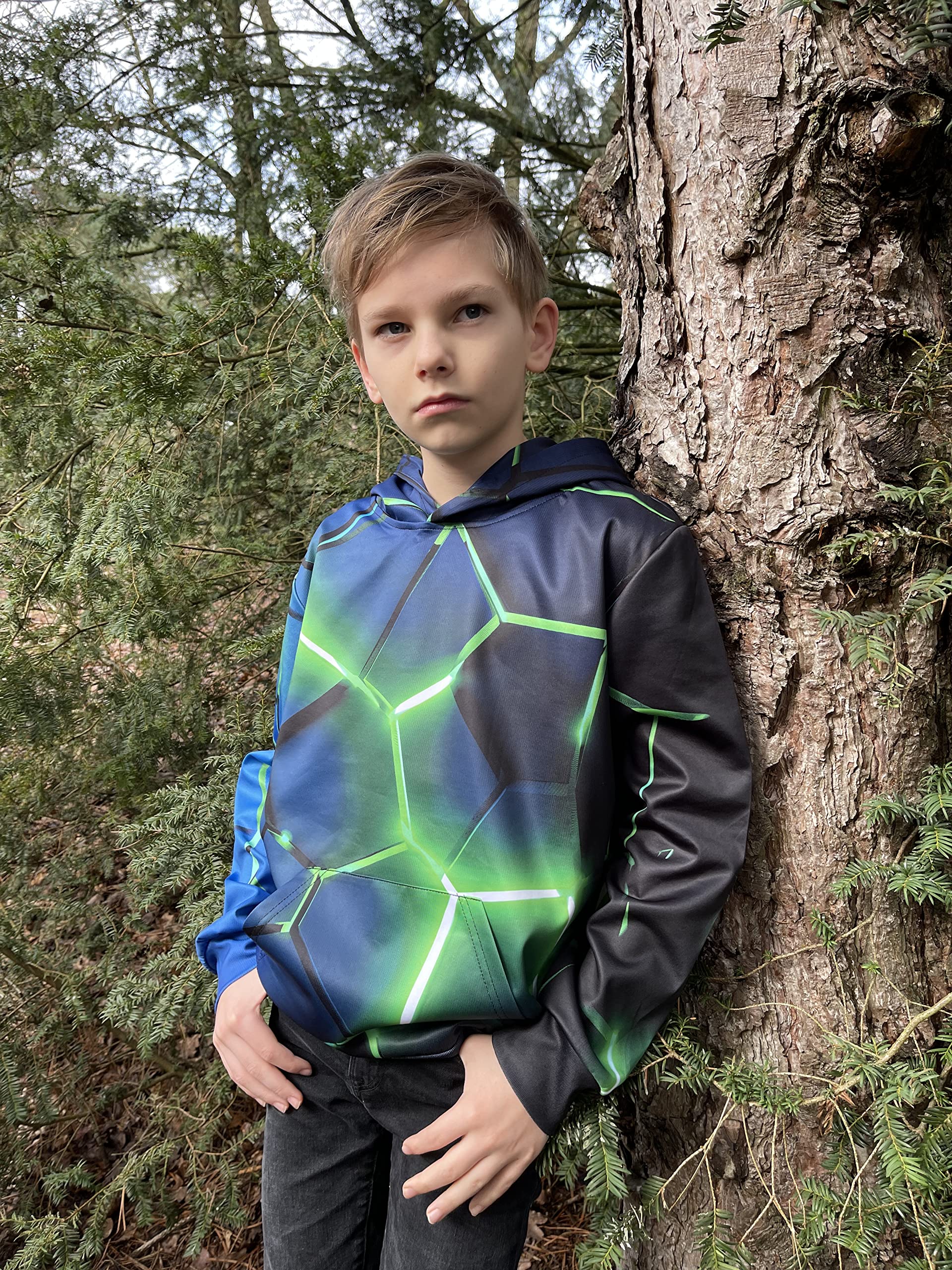ALISISTER Hoodie Jungen 3D Lustig Gedruckt Kapuzenpullover Kinder Mädchen Langarm Pullover Sweatshirt Alter 4-16
