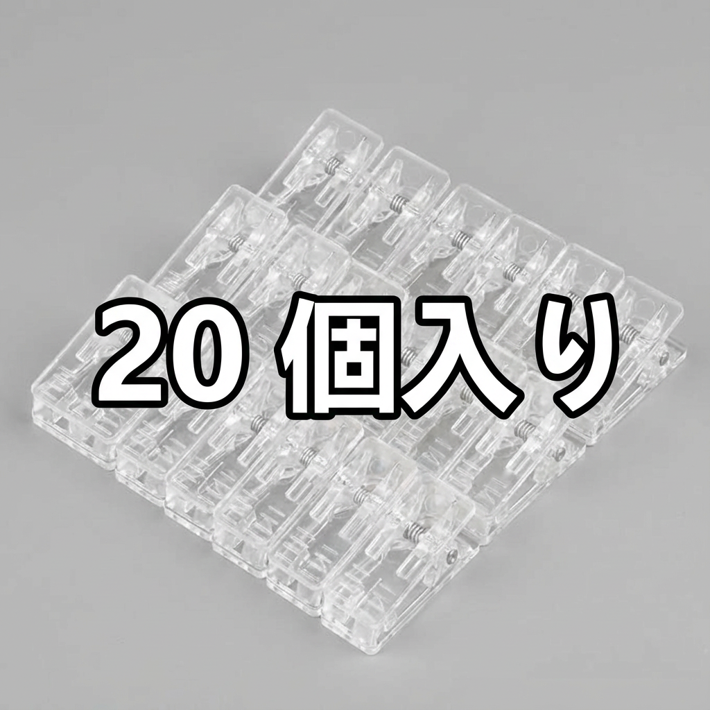 Amazon.co.jp: 20個入りクリアクリップ ダブルクリップ クリップ 透明