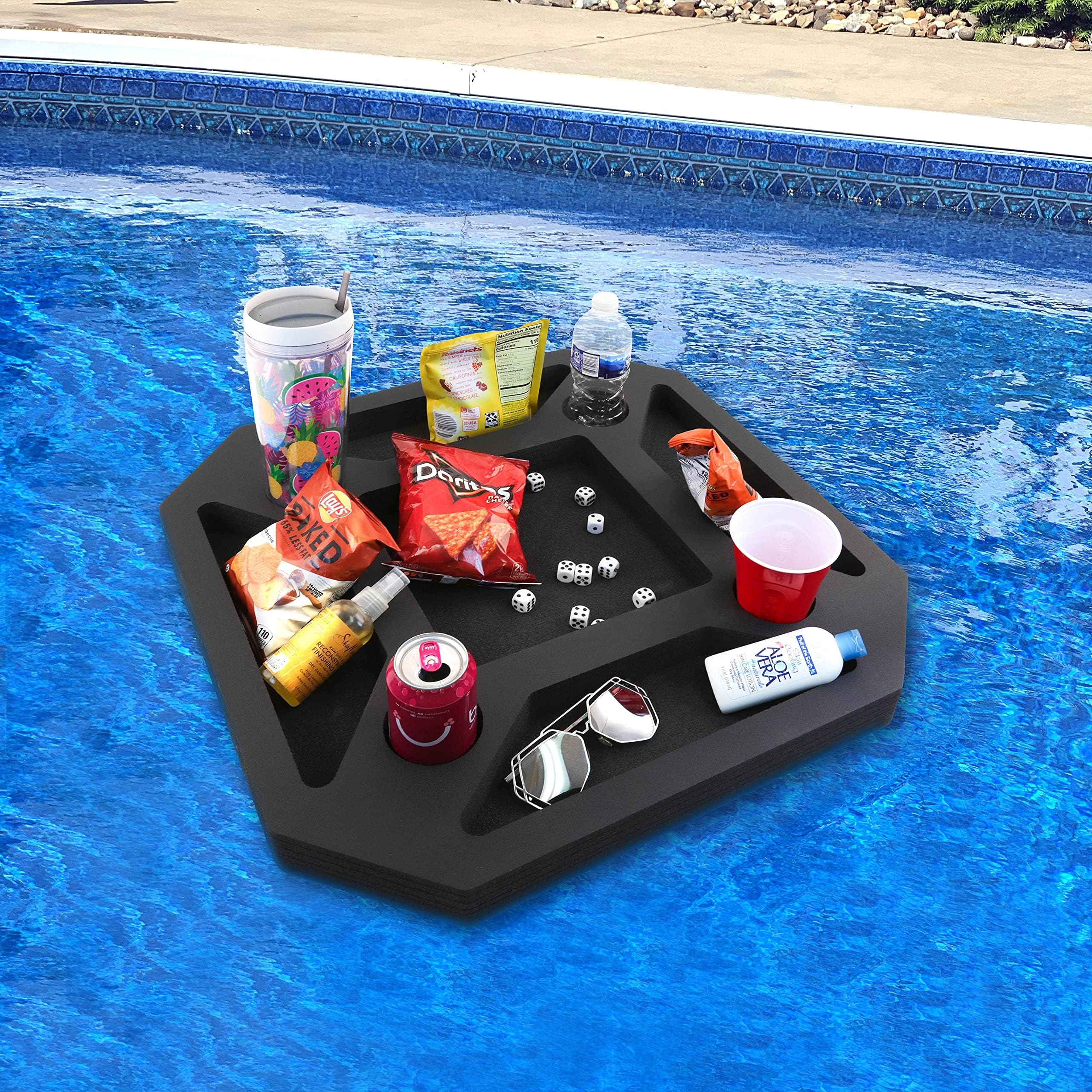 Polar Whale Floating Game or Card Table Tray for Pool or Beach Party Float Lounge Durable Foam 23.5 Inch Drink Holders