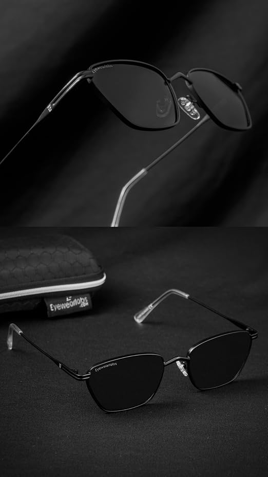 Eyewearlabs OKNO | Polarized Full Rim Alloy Rectangular Branded