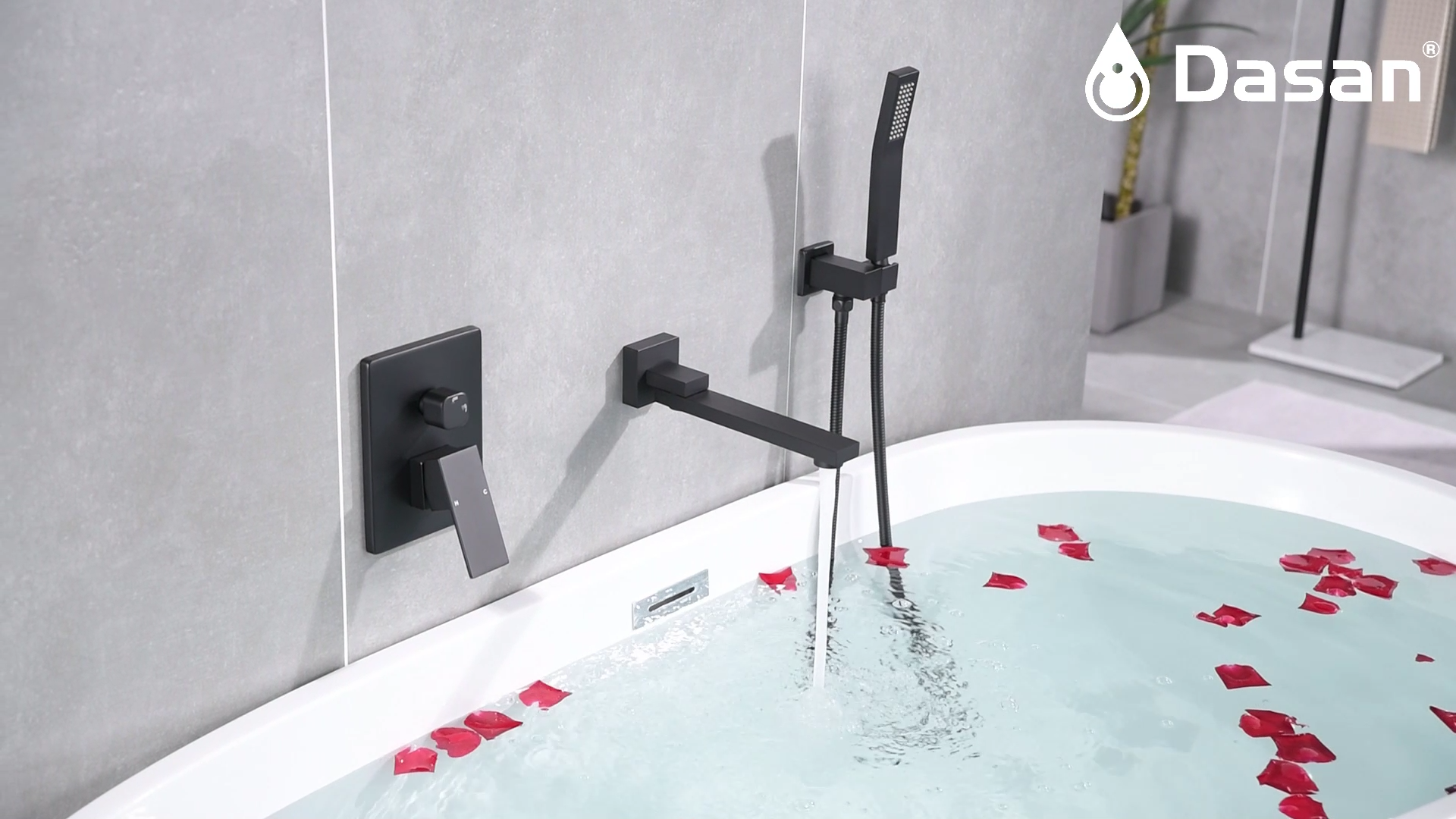 DASAN Grifería para baño: Llave para Tina de Montaje en Pared Giratoria con Ducha Manual, Acabado Dorado Cepillado, Modelo SA-TF05WH-BG miniatura 7