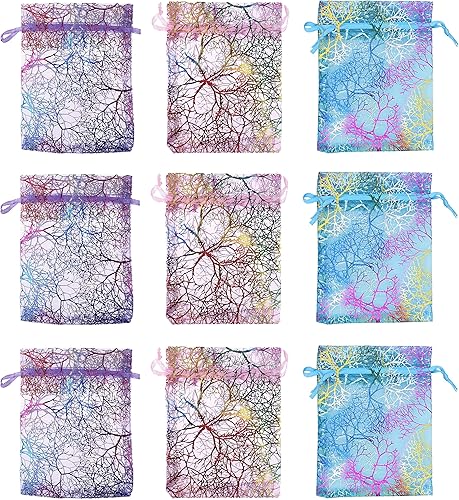 Miniatura 7 de Stratalife Bolsas pequeñas de organza para regalo de joyería con cordón, bolsas de regalo para fiestas, muestras de dulces, bolsas de malla, 100