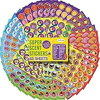 Vista 8 de HORIECHALY Calcomanías para rascar y oler para niños, Calcomanías olorosas 85 hojas 17 aromas, más de 1600 diseños perfumados con bonitos patrones