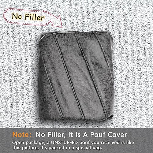 Miniatura 3 de Thgonwid - Reposapiés de gamuza sintética hecho a mano con puf otomano de 23 x 14 in, reposapiés redondo para sala, dormitorio y debajo de la mesa,