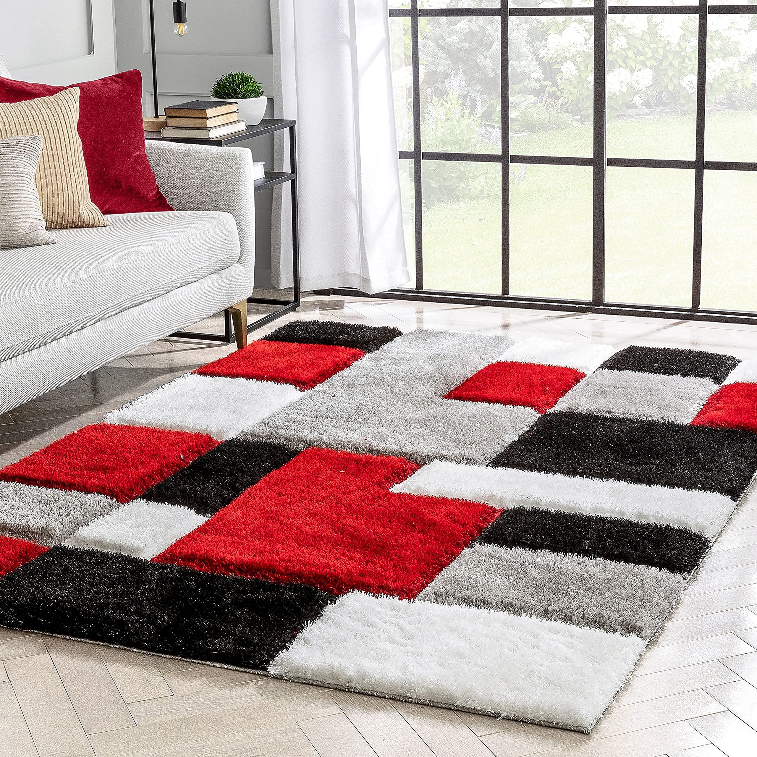 AS Handloom_Modern Soft Shaggy Rugs Fluffy Home Decorative Carpet for Living Room 2-inch Thick Carpet [Size 2x6 feet (Runner)].
