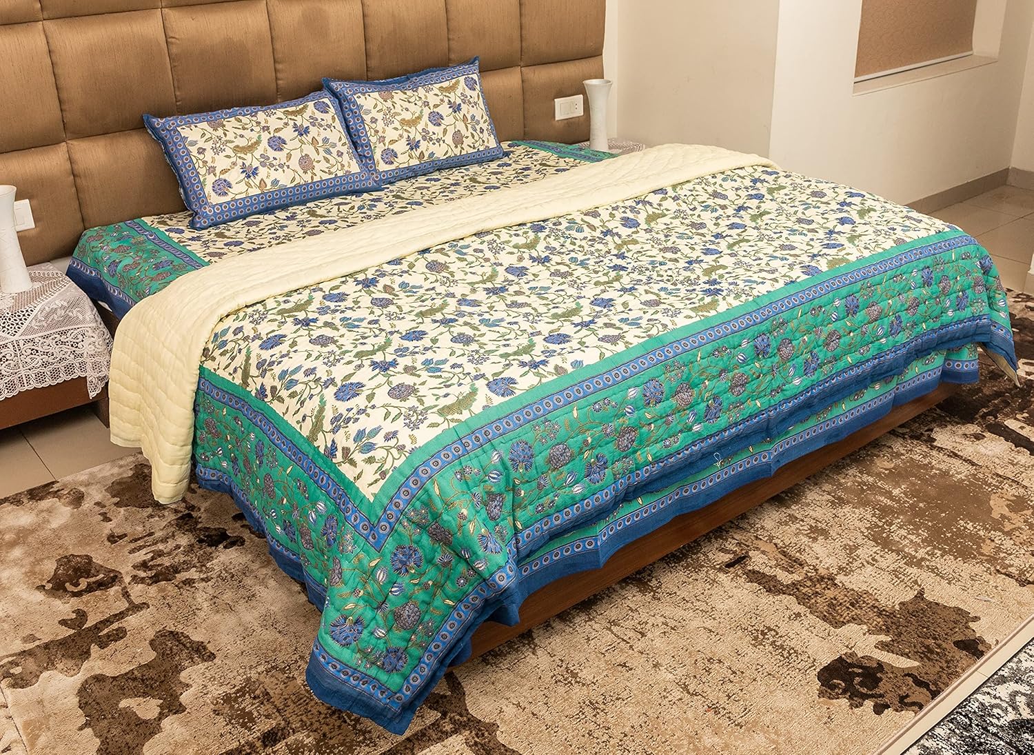 Gangaur Fabric Cotton 300 TC Printed Comfortable Rajasthani Jaipuri