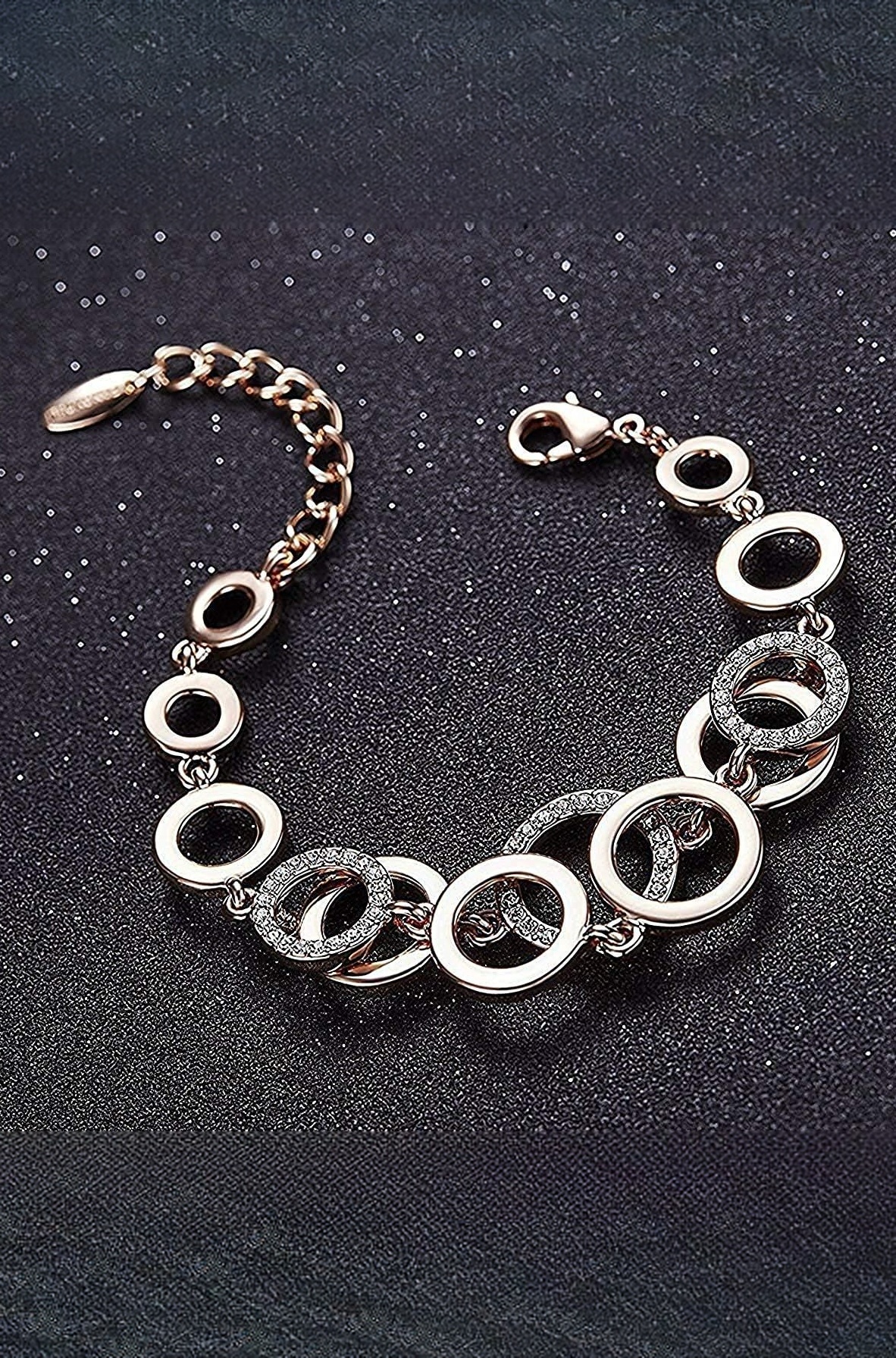 Valentine Gift for Girlfriend Wife Latest Collection Gold Plated Combo of 2 Bracelet for Women and Girls (Rose Gold) (cmb285_8306b_9556b)