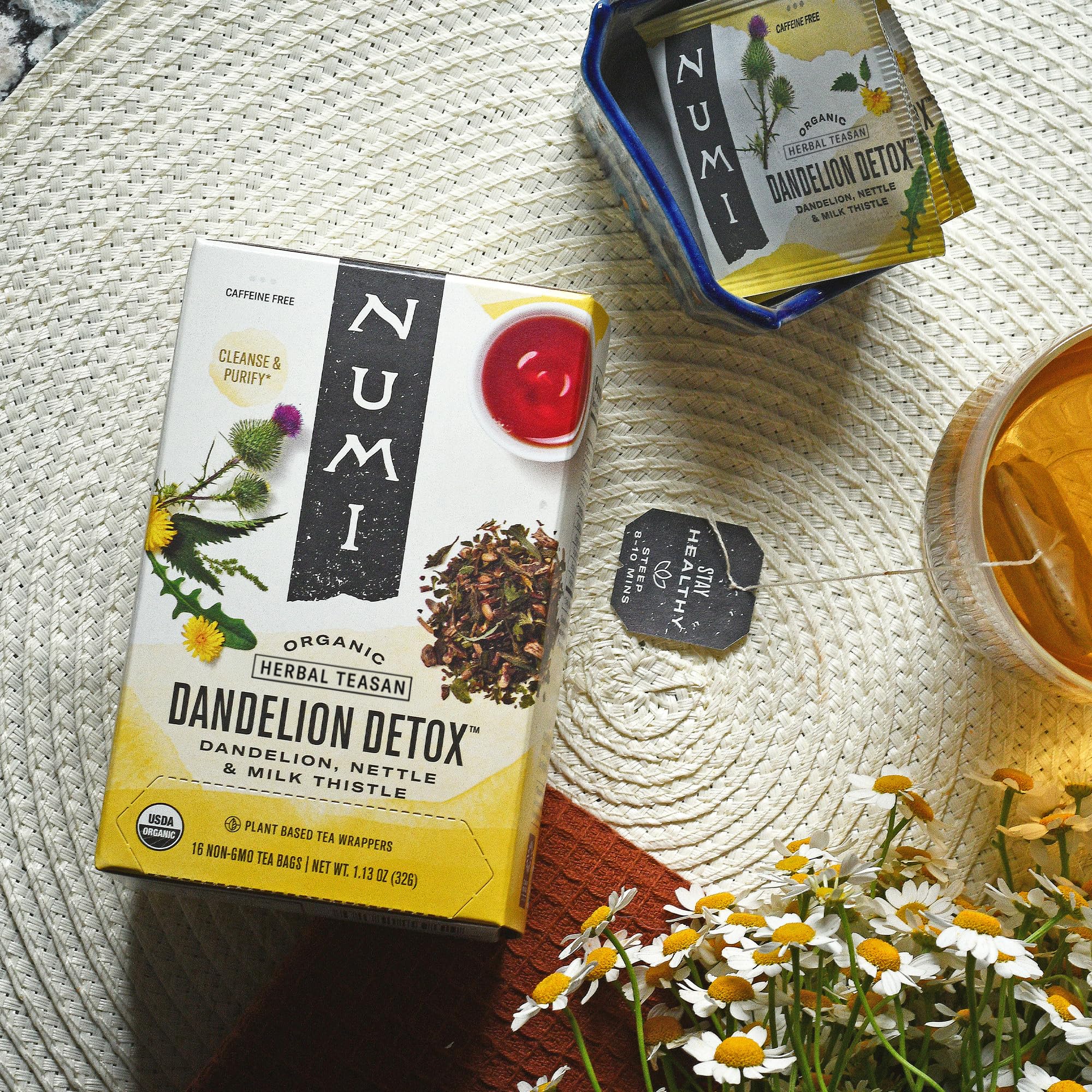 Amazon.com : Numi Organic Dandelion Detox Tea, 48 Herbal Tea Bags