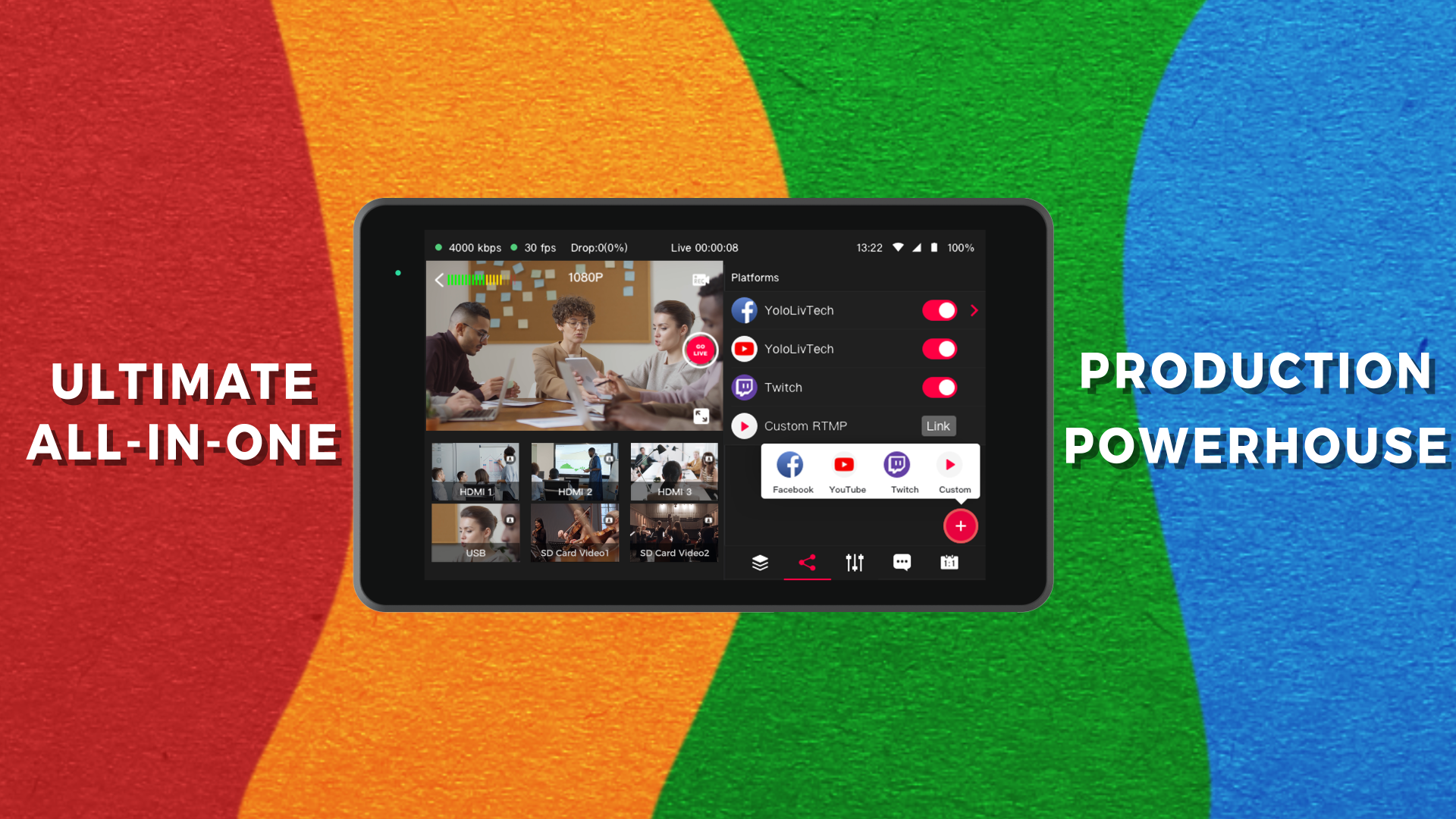 YOLOLIV YoloBox Pro,All-in-one Portable Multi-Cam Live Streaming