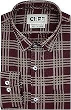 GHPC Cottswool Winter Wear Woolen Checkered Full Sleeves Regular Fit Formal Shirt for Men