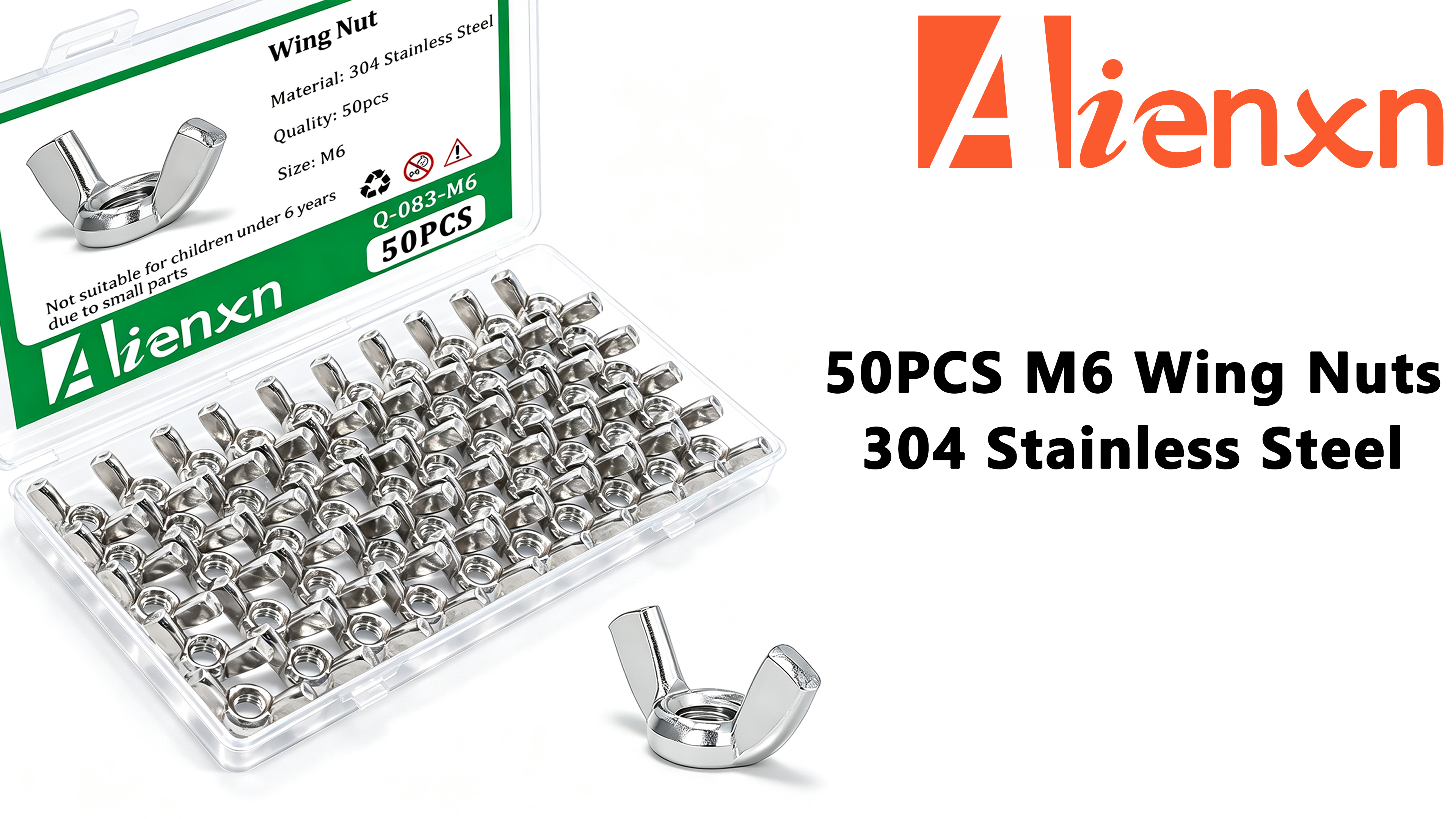 Image of 50PCS M6 Wing Nuts 304 Stainless Steel