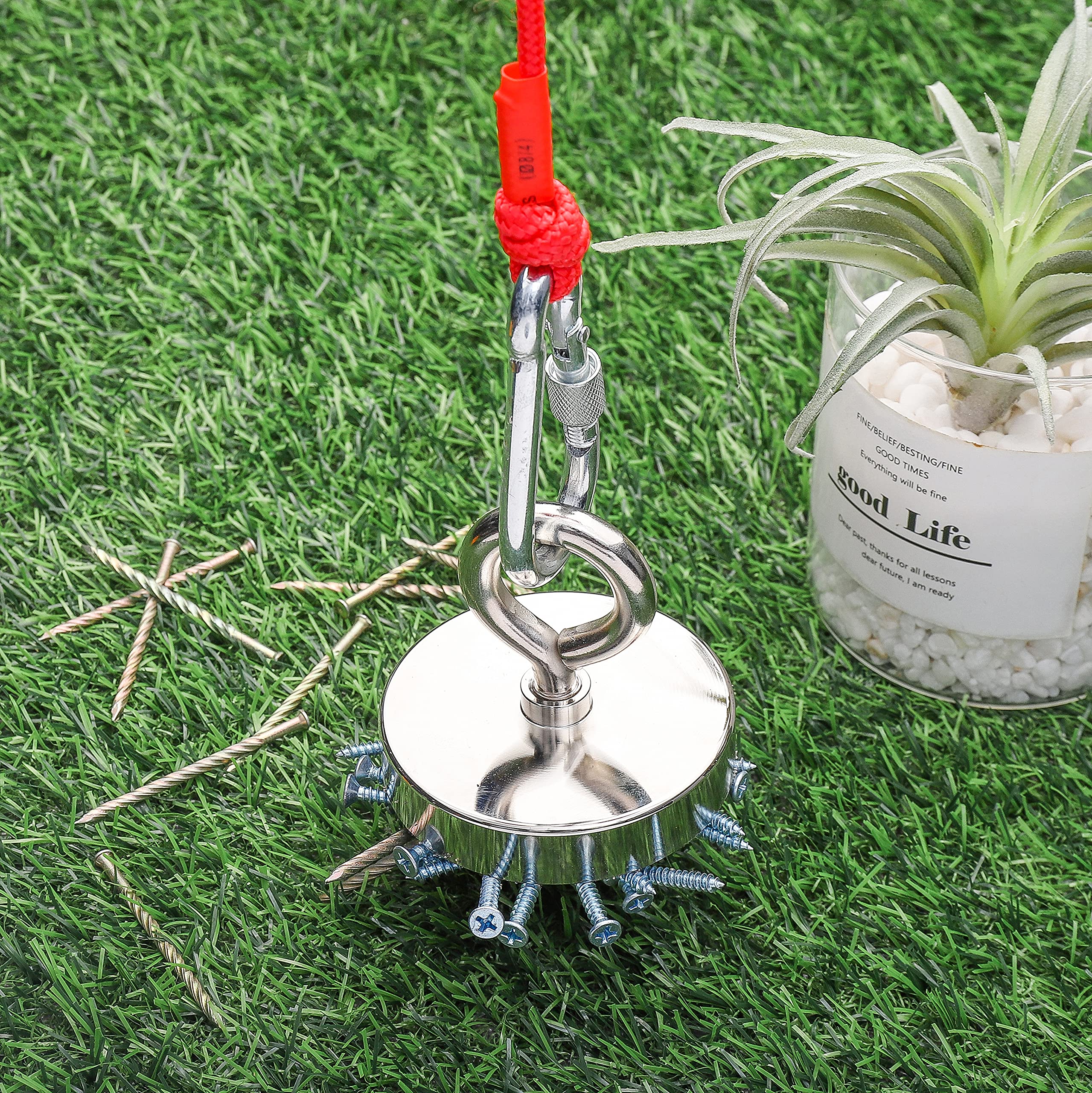 Neosmuk Magnet Fishing Set, 3 inch CNC machined steel base in diameter, strong 20m rope, non-slip ideal for magnetic fishing and retrieving items in Neosmuk Magnet Fishing Set, 3 inch CNC machined steel base in diameter, strong 20m rope, non-slip ideal for magnetic fishing and retrieving items in