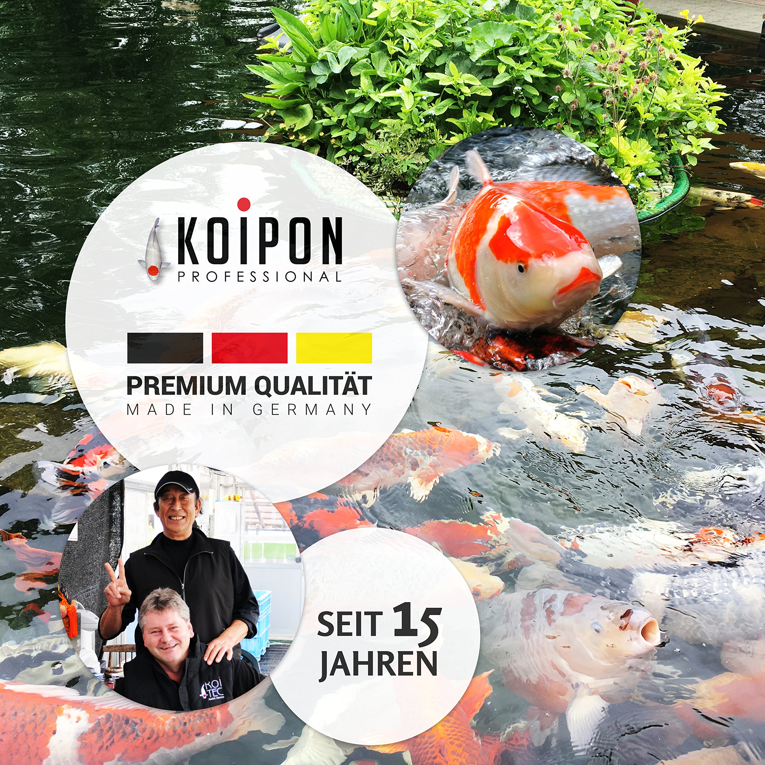 KOIPON Pon-Pellets 6mm 3,5 kg, Fischfutter für Teichfische, Ganzjahresfutter schwimmend, Teichfutter, als Koifutter und Goldfischfutter geeignet