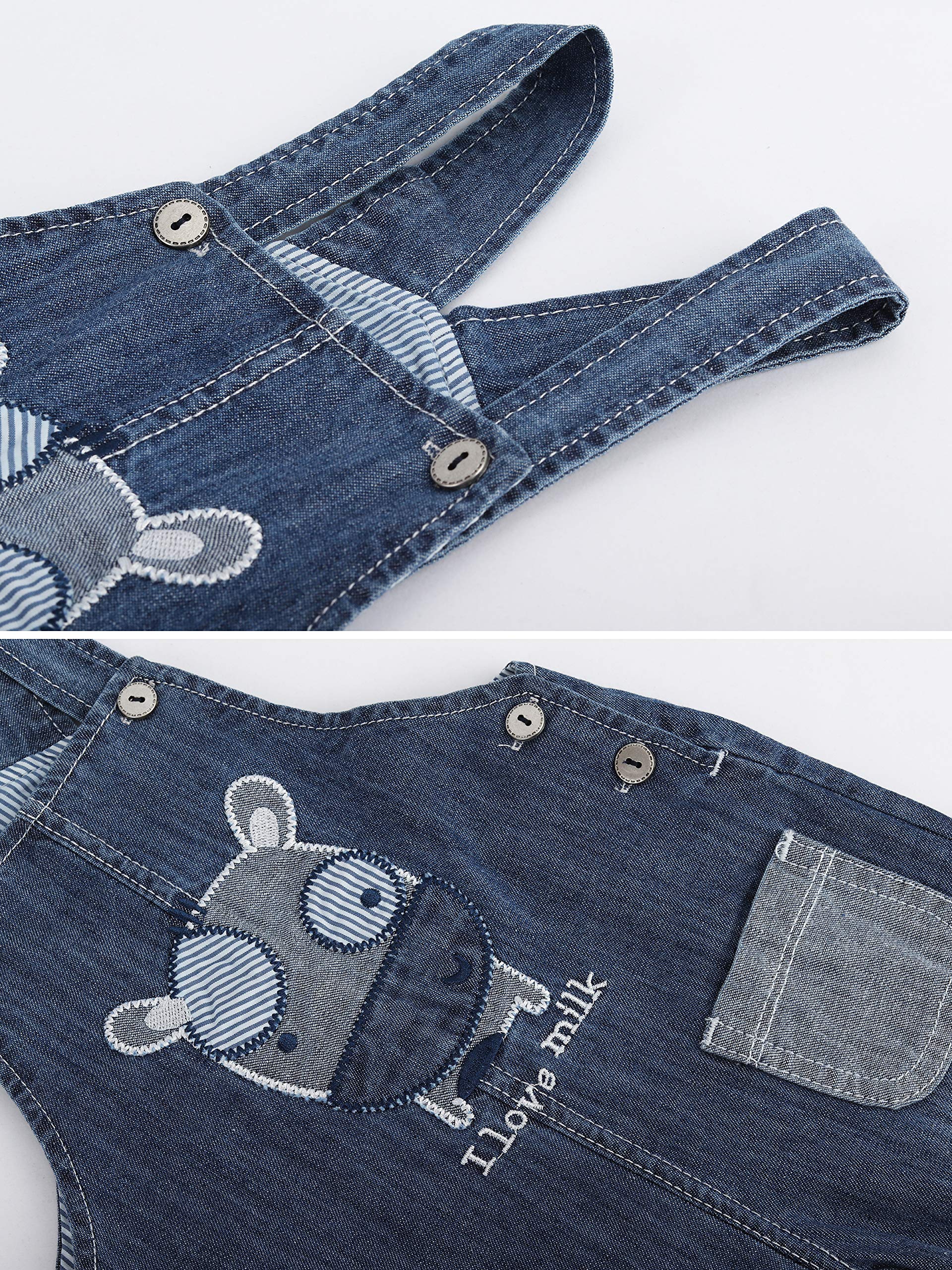 Salopettes Jeans pour Bébé Enfant Garçon Fille Denim Pantalon avec Bretelle/F105pour Printemps Automne Motif Dessin animé Taille 80/86/92/98/104/110/114/122