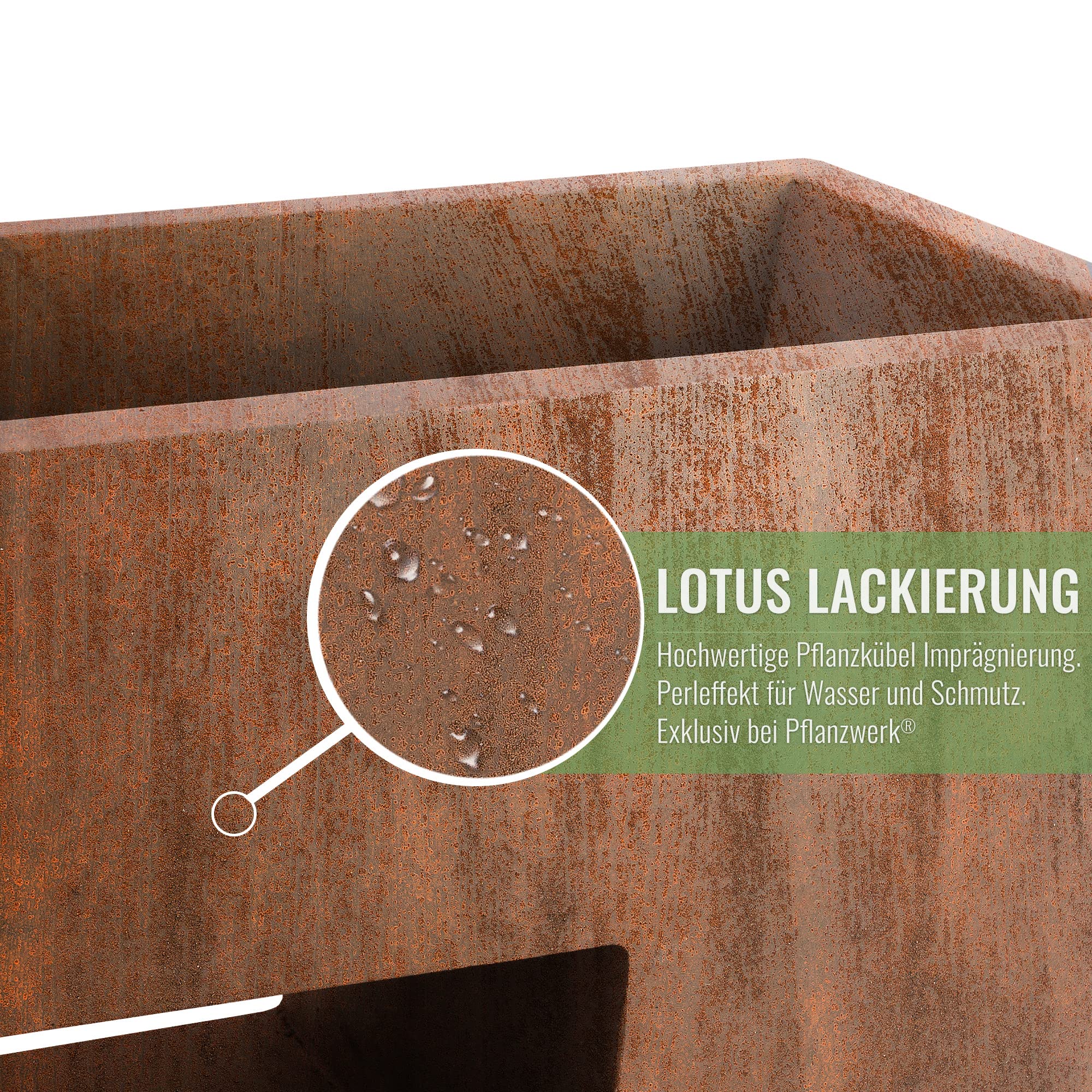 Pflanzwerk® Pflanzkübel Vista Rost Braun 52x75x27cm *Frostbeständiger Blumenkübel* *UV-Schutz* *Qualitätsware*