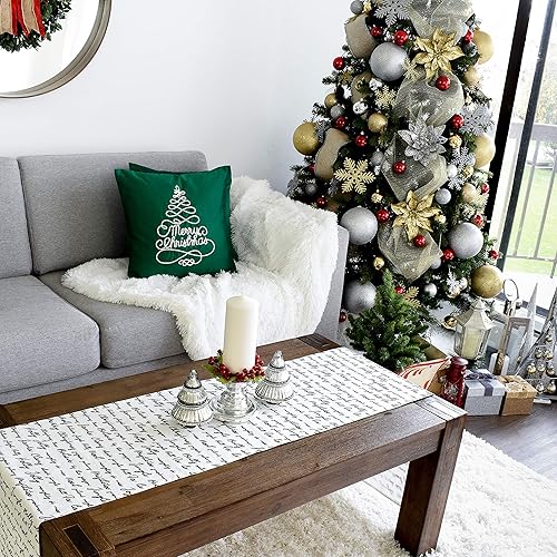 Miniatura 7 de Camino de mesa de Navidad, bufanda de tocador blanco hueso, 100% algodón, decoración de fiesta para el hogar, cocina, comedor, vacaciones, tela