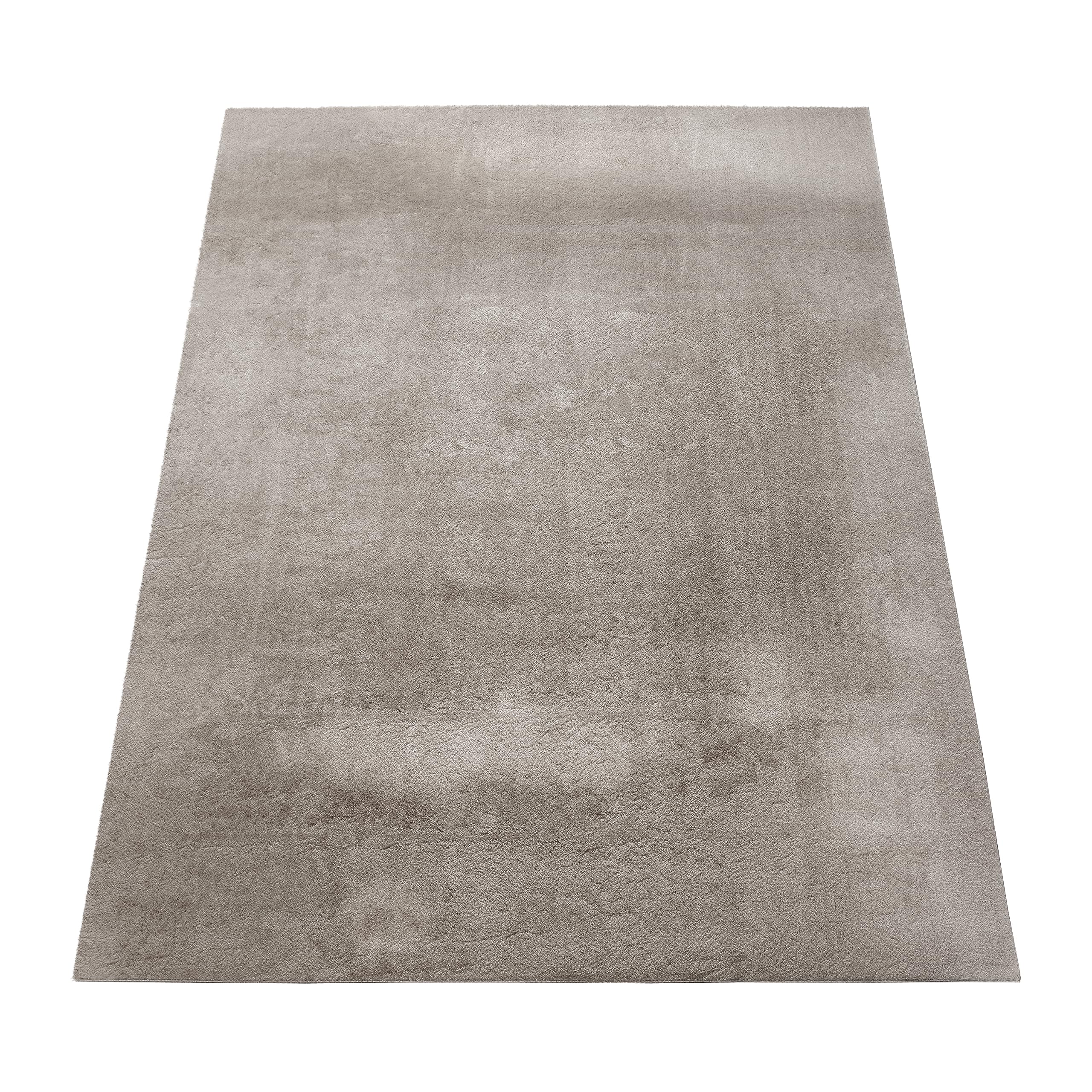 Paco Home Teppich Wohnzimmer Kurzflor Weich rutschfest Modern Einfarbiges Muster Grau, Grösse:160x220 cm