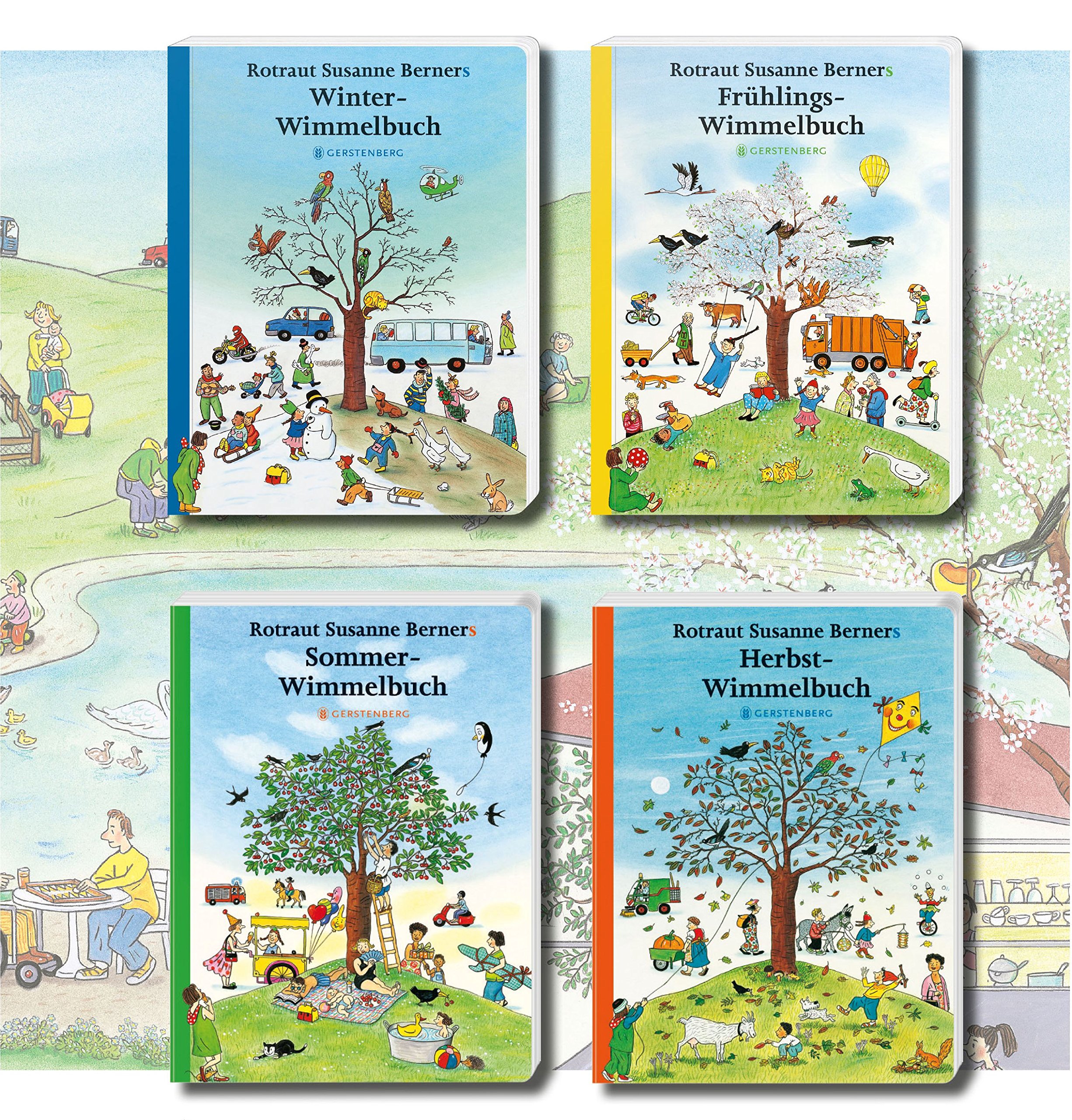 Die kleine Wimmelbibliothek, 4 Bde.: 4 Minibände im Schuber Winter, Frühling, Sommer, Herbst