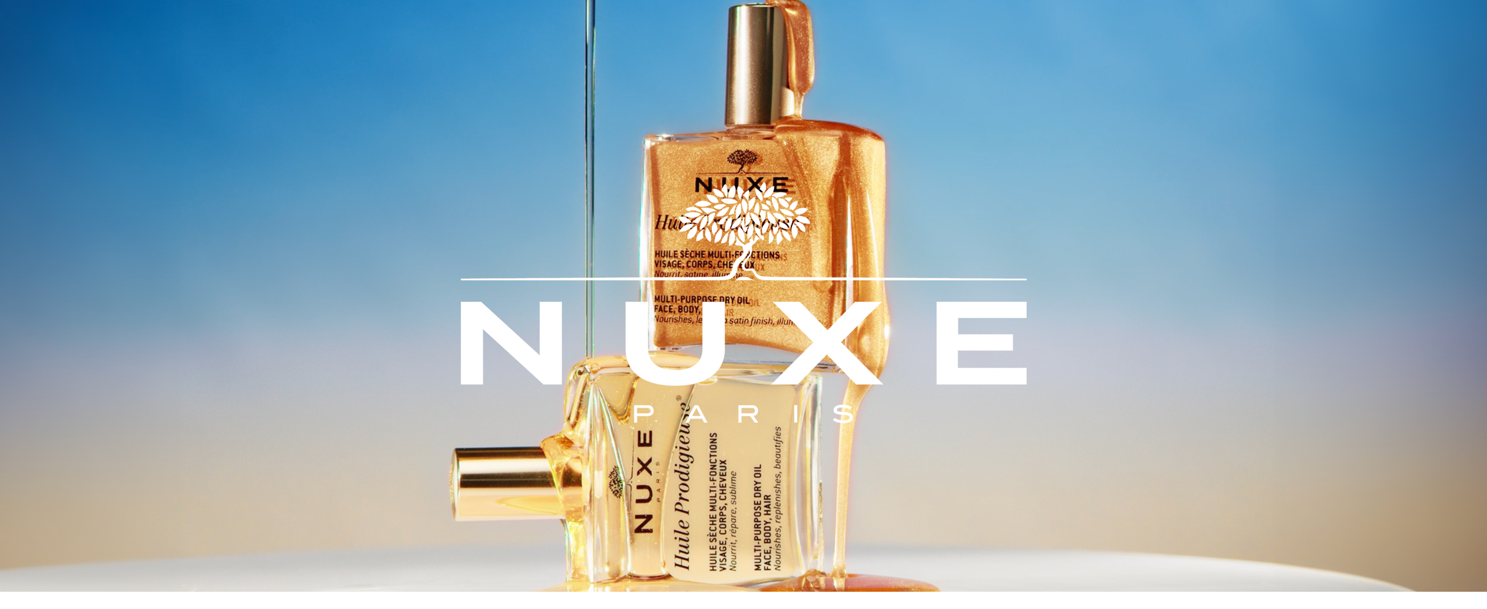 NUXE Huile Prodigieuse Shimmer Multi-Purpose Dry Oil - Luxurious Radiant Glow and Hydration for Face, Body & Hair